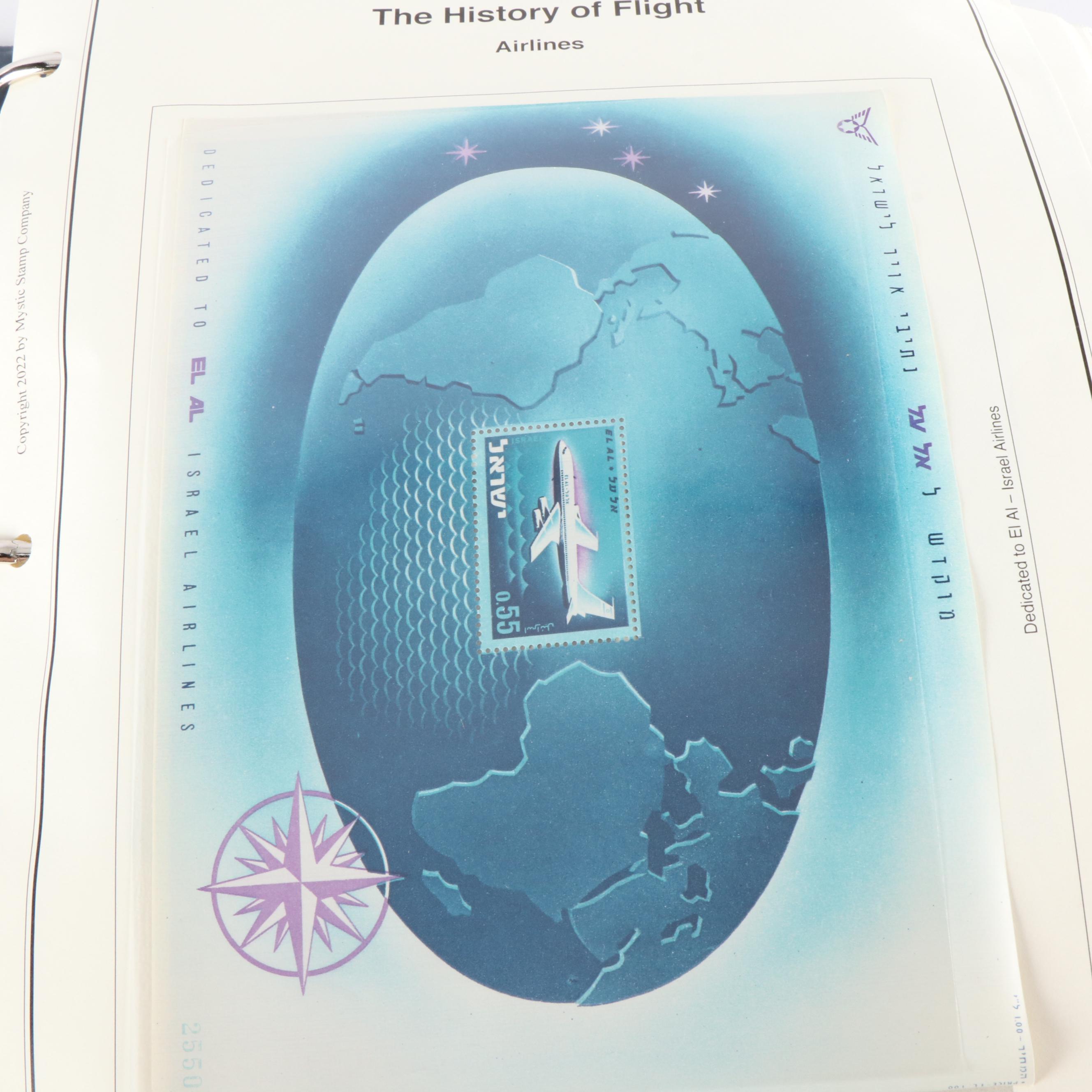 Two Large Themed Postage Stamp Albums, Birds, History of Flight