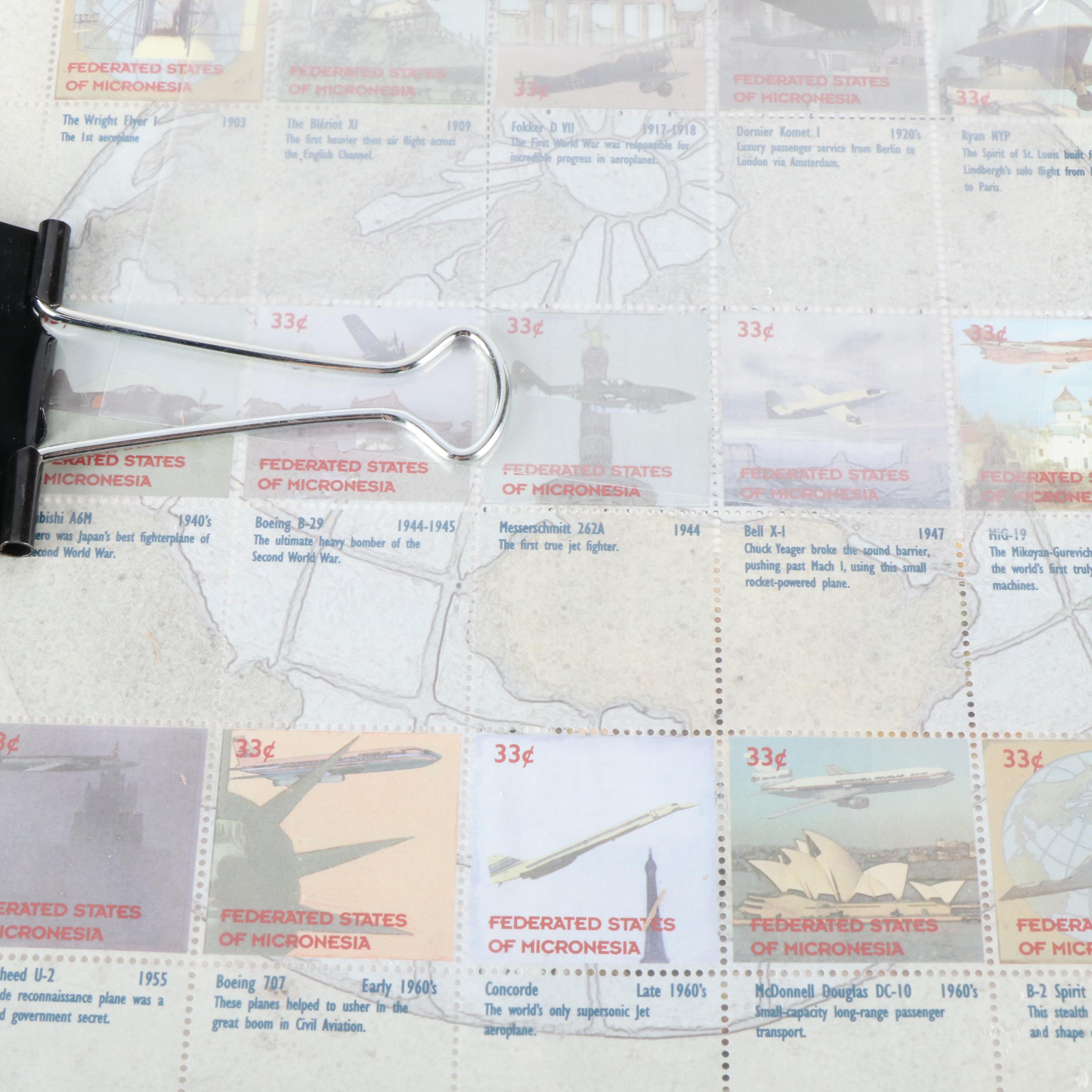 Two Large Themed Postage Stamp Albums, Birds, History of Flight