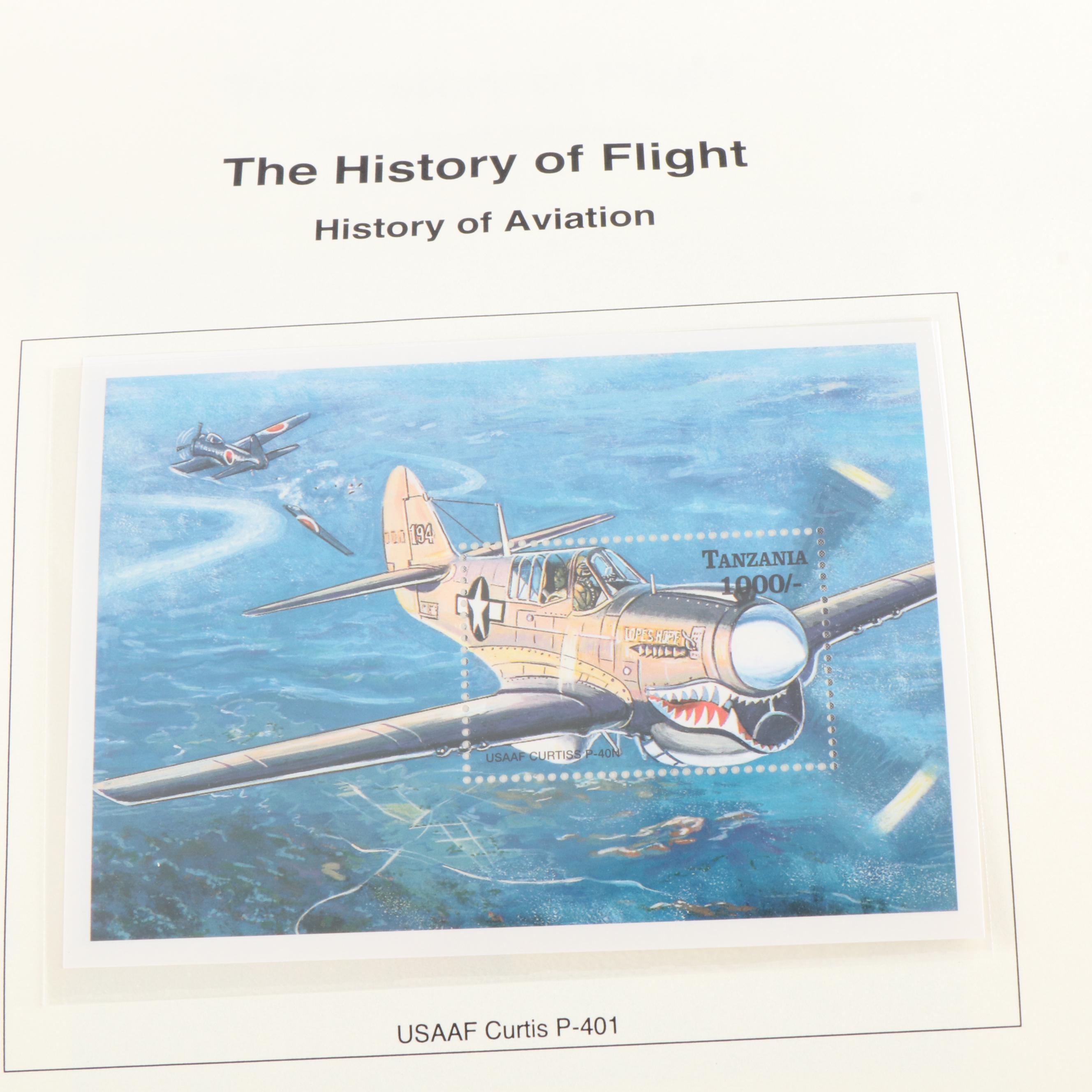 Two Large Themed Postage Stamp Albums, Birds, History of Flight