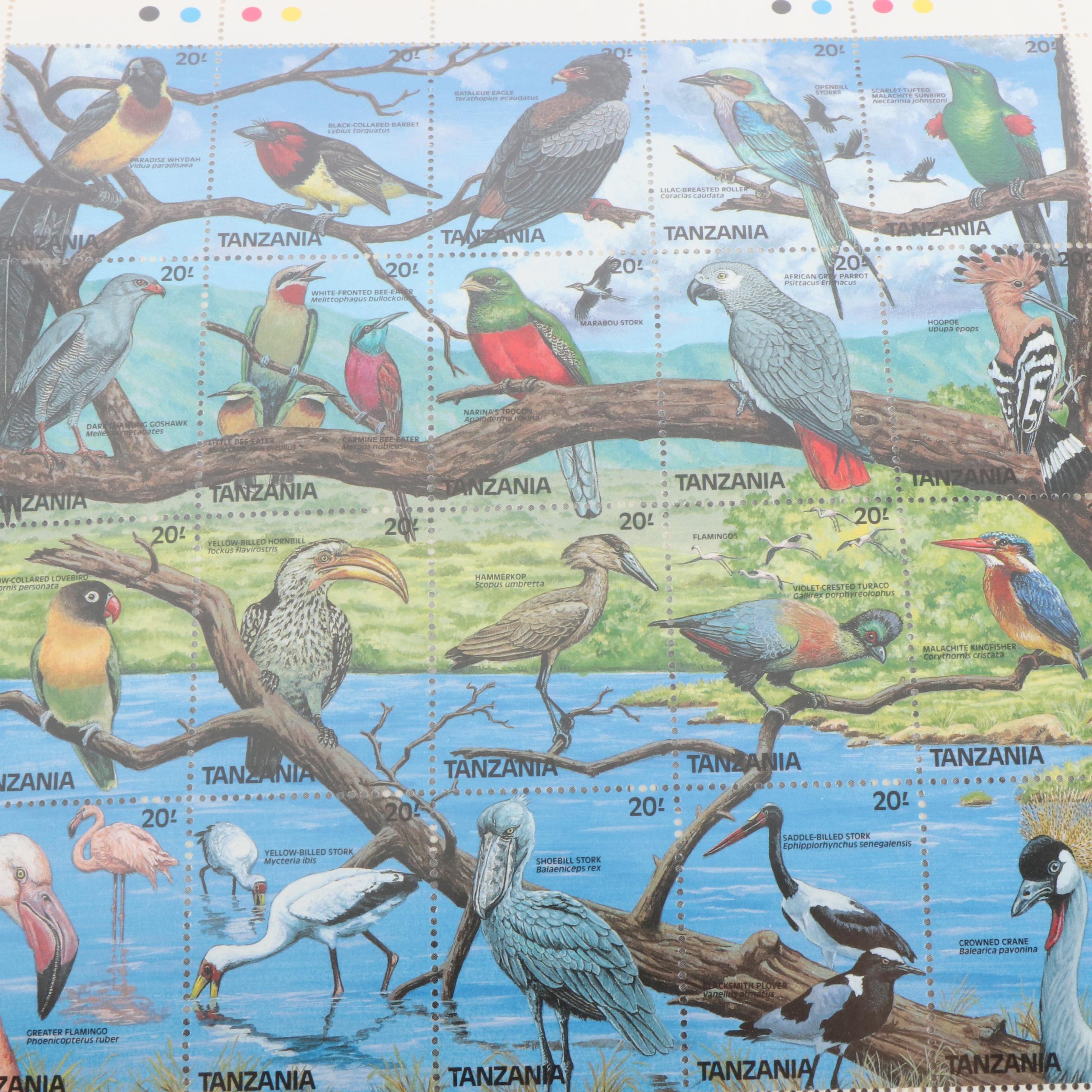 Two Large Themed Postage Stamp Albums, Birds, History of Flight