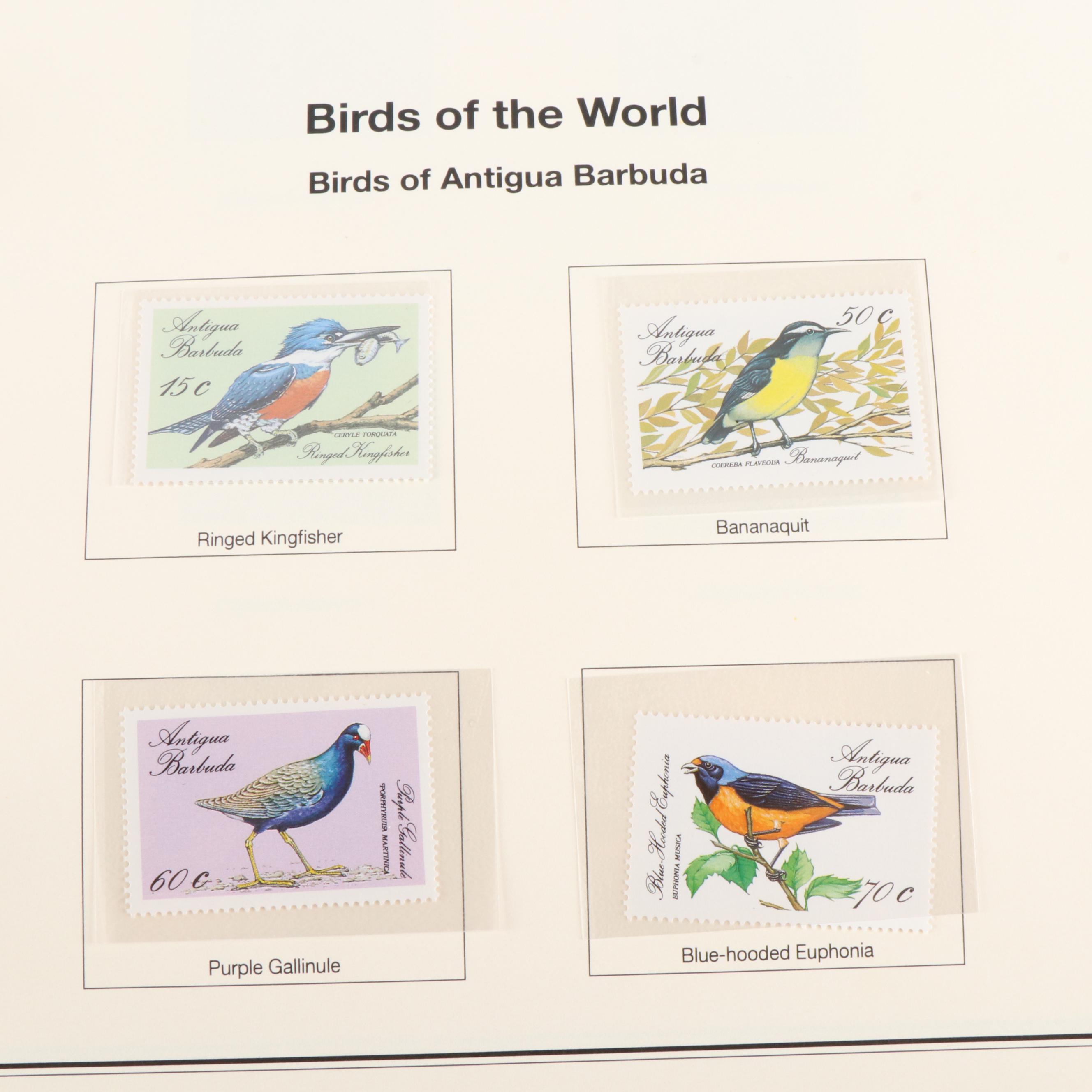 Two Large Themed Postage Stamp Albums, Birds, History of Flight