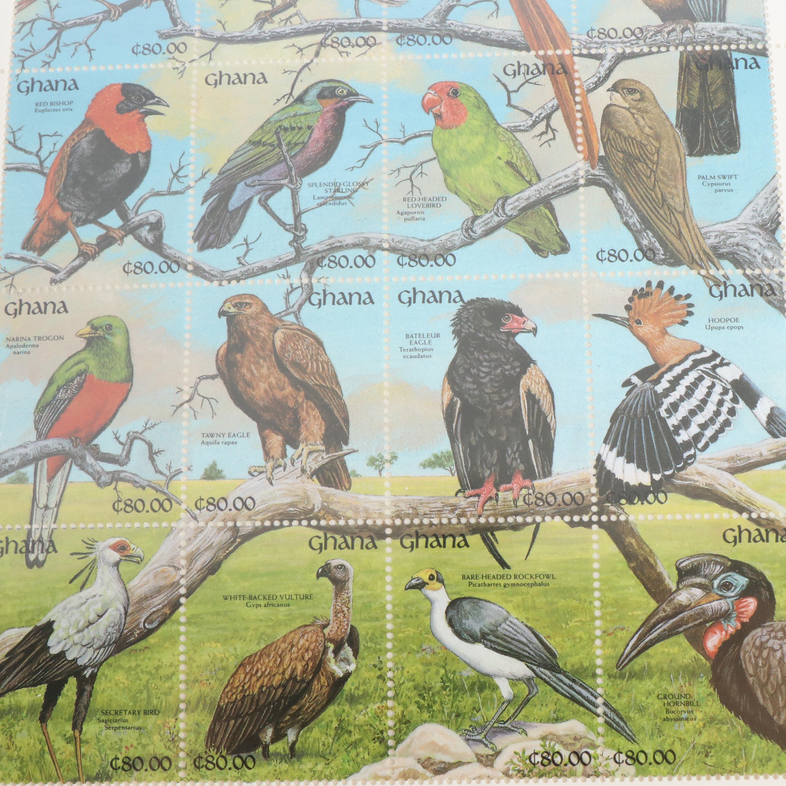 Two Large Themed Postage Stamp Albums, Birds, History of Flight