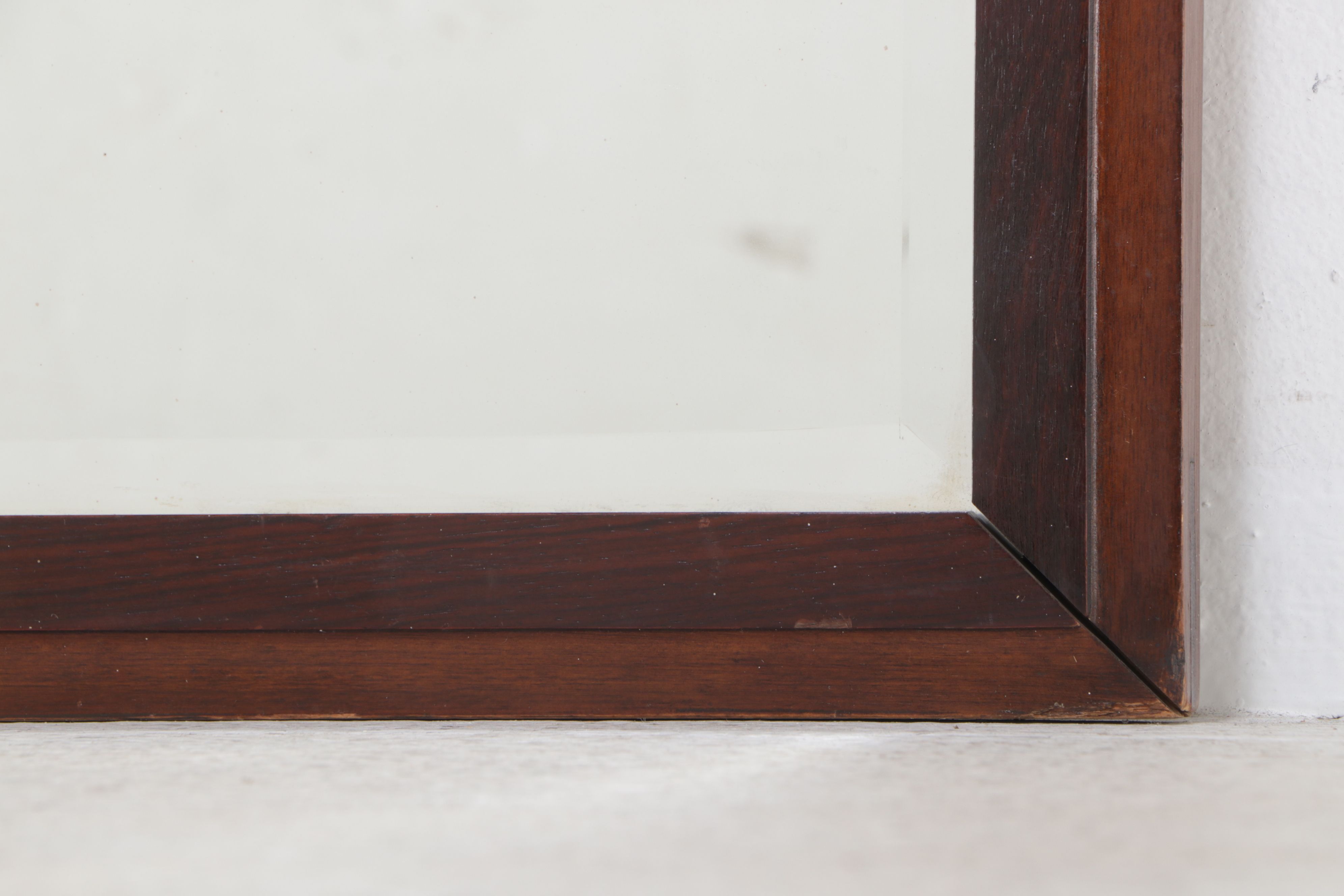 Lane Walnut Finish Frame Wall Mirror, Mid to Late 20th Century