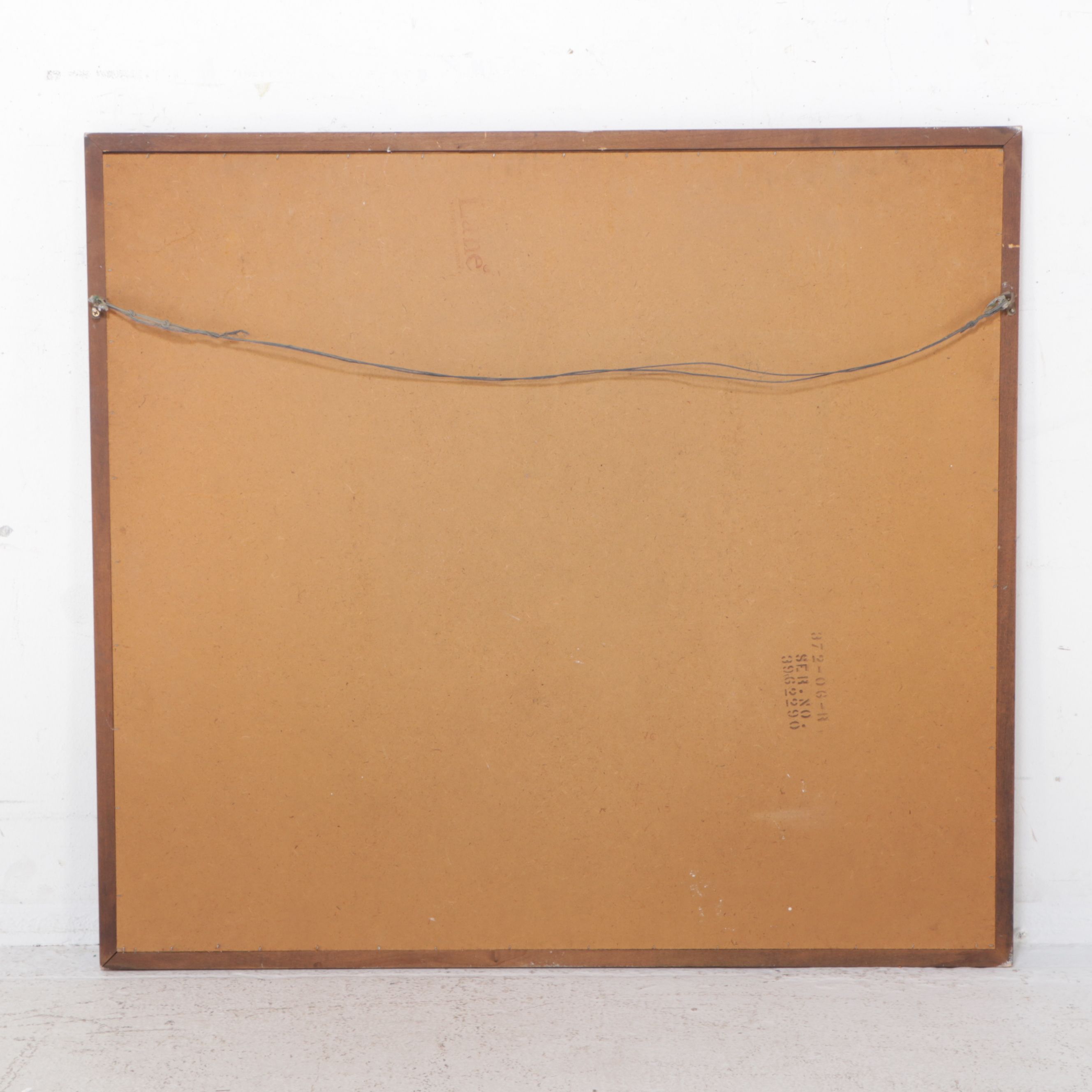 Lane Walnut Finish Frame Wall Mirror, Mid to Late 20th Century