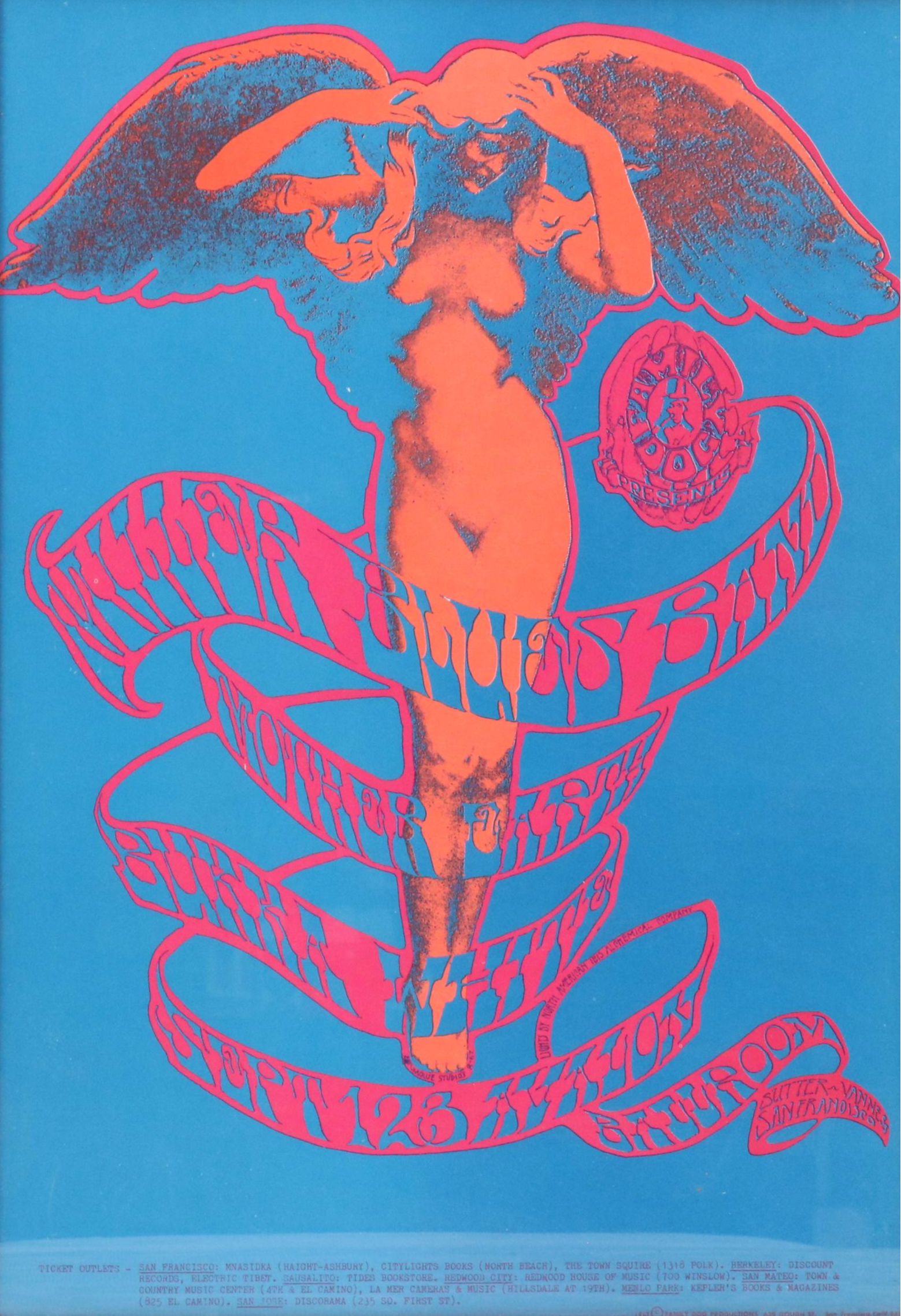 Miller Blues Band Serigraph Concert Poster "Angel," 1967