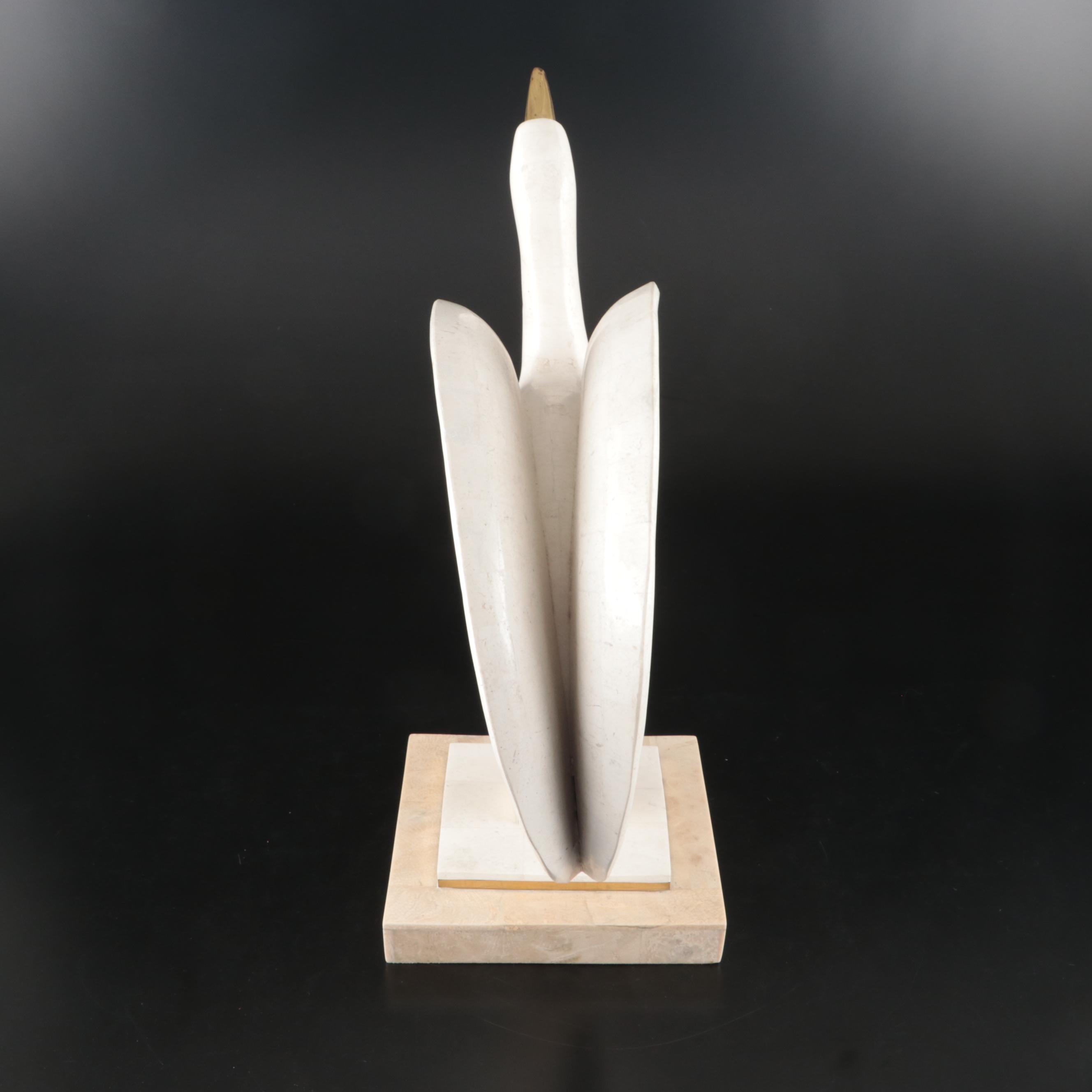 Maitland-Smith Attributed Deco Revival Tessellated Stone Bird