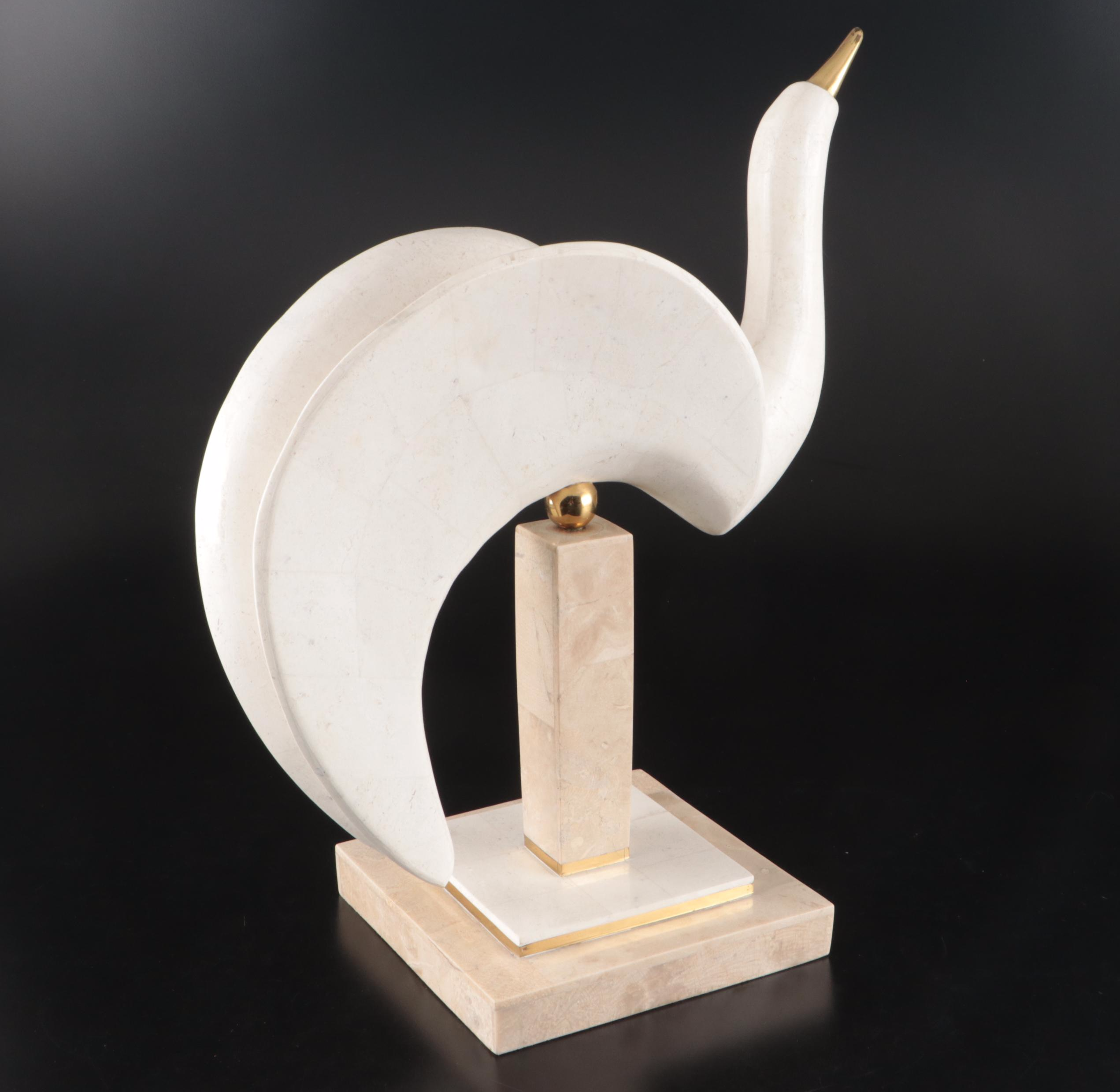 Maitland-Smith Attributed Deco Revival Tessellated Stone Bird