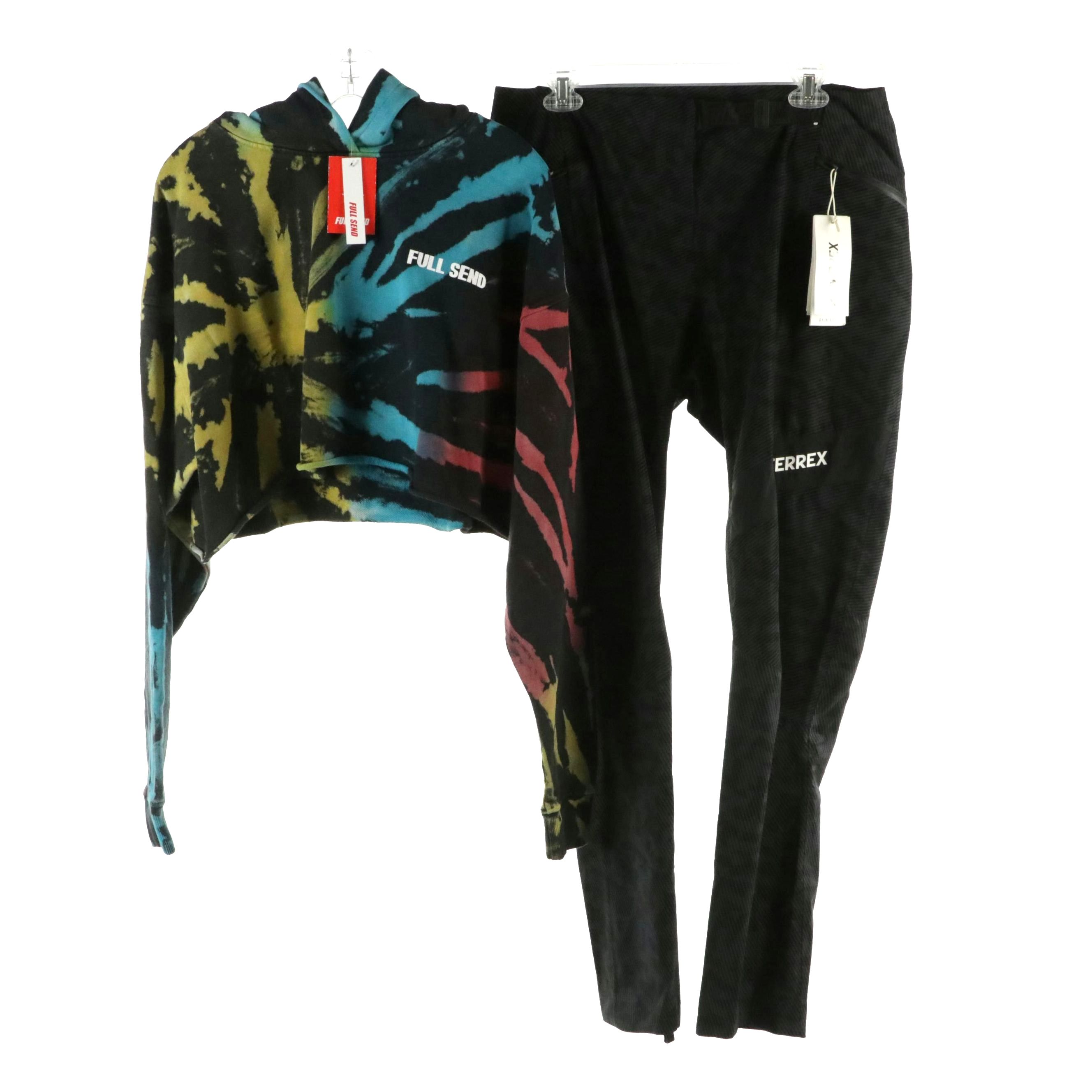 Full Send Cropped Hoodie and Adidas TERREX Xperior Light Pants, With Tags