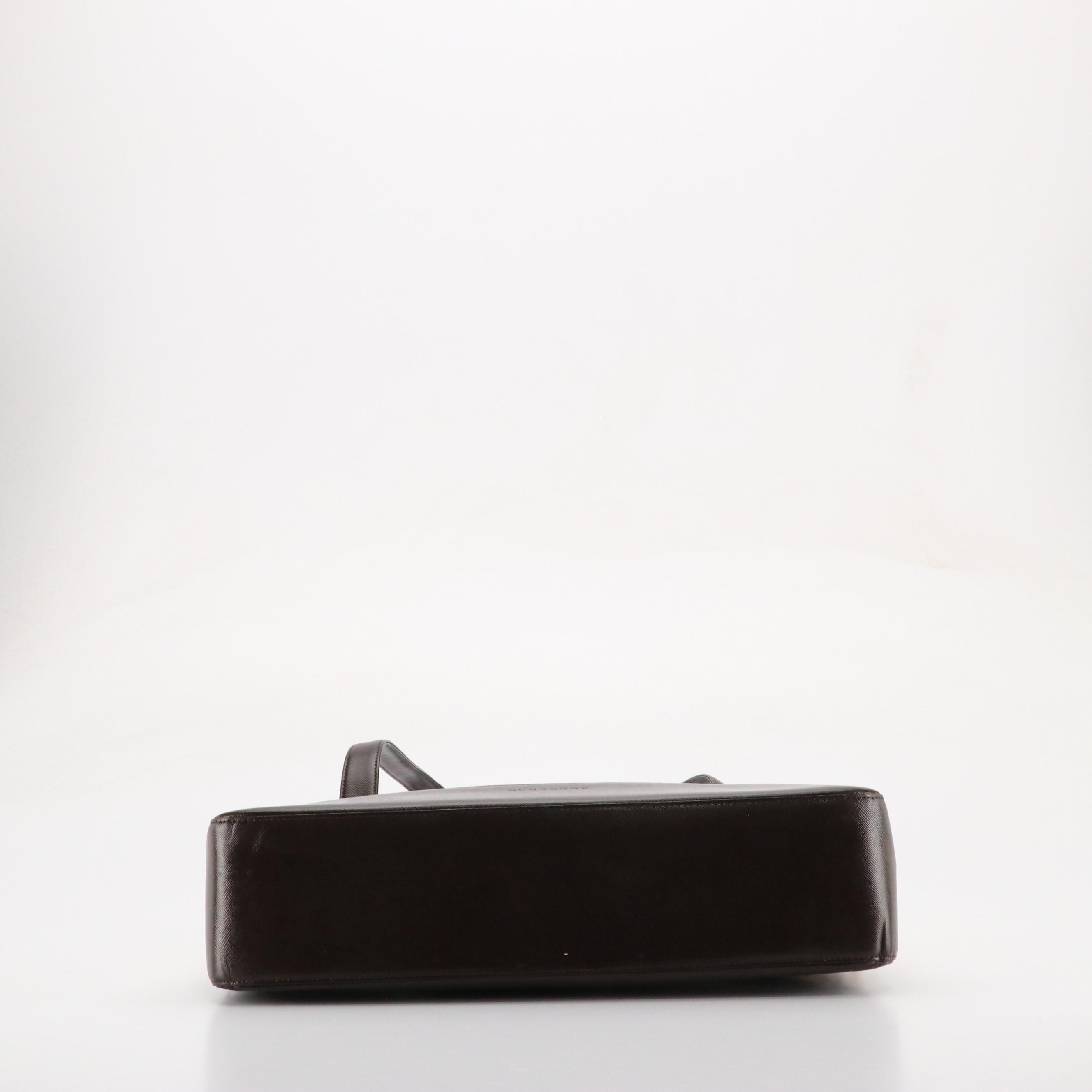 Burberry Shoulder Bag in Haymarket Check Canvas and Dark Brown Leather Trim