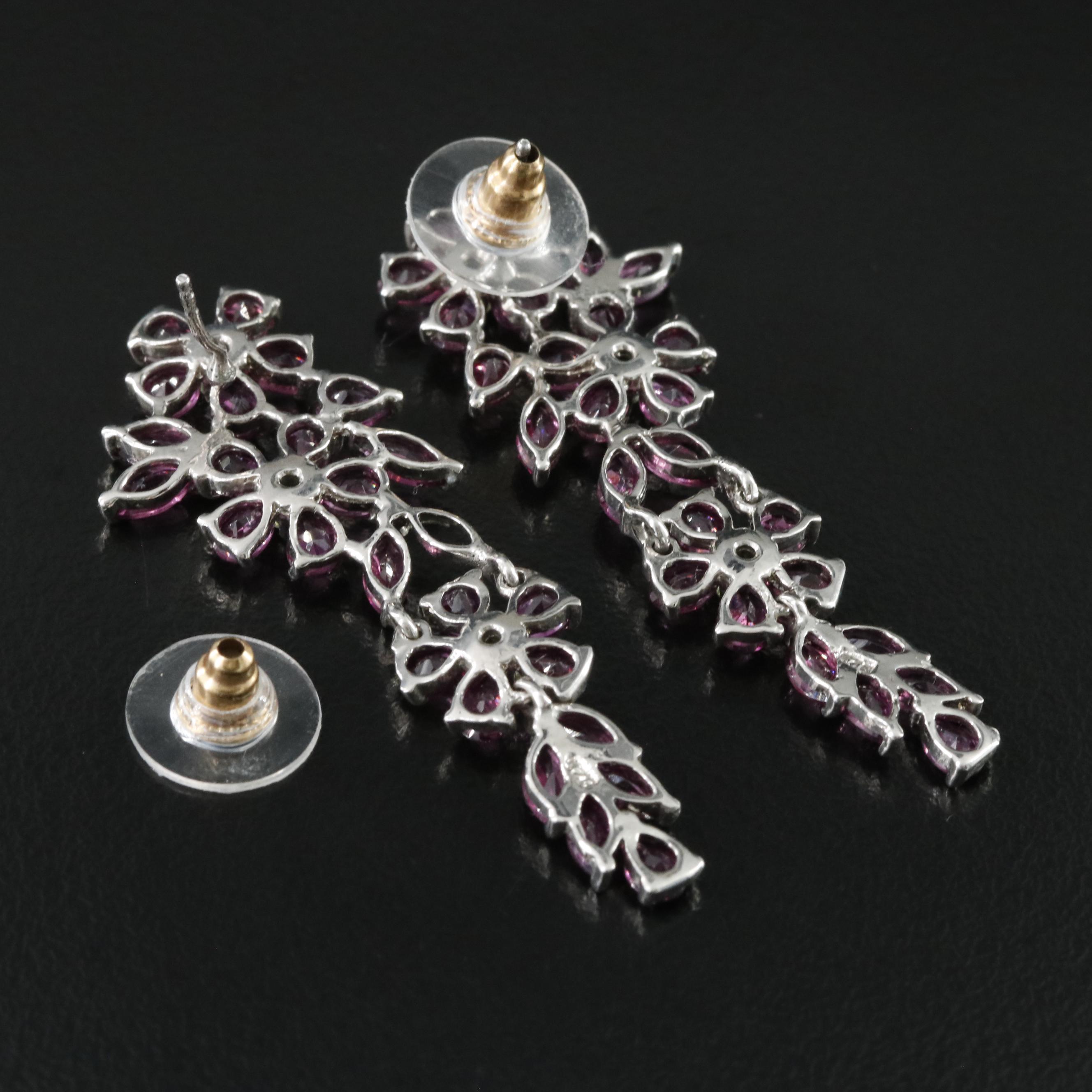 Sterling Garnet and Peridot Earrings