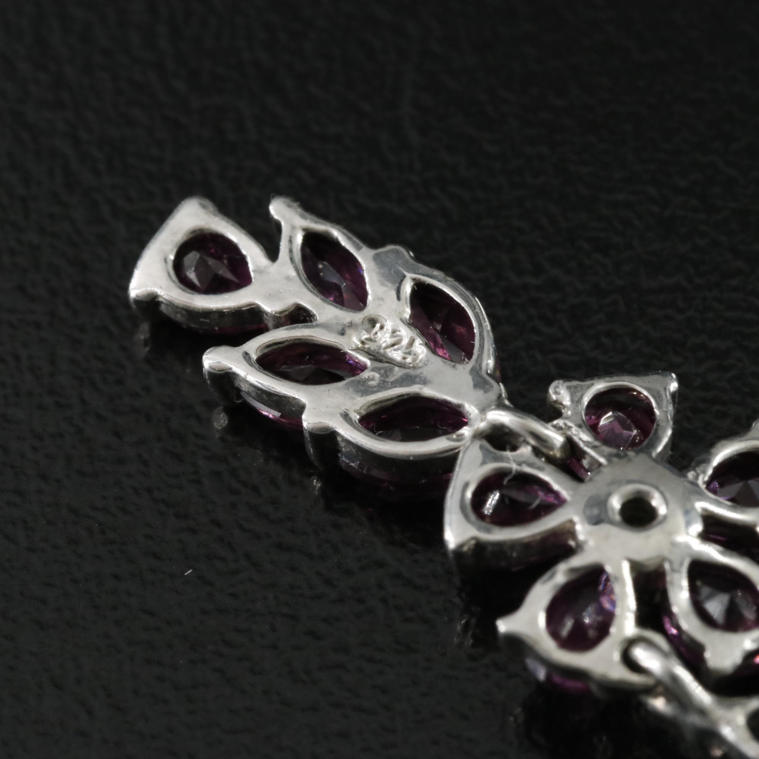 Sterling Garnet and Peridot Earrings