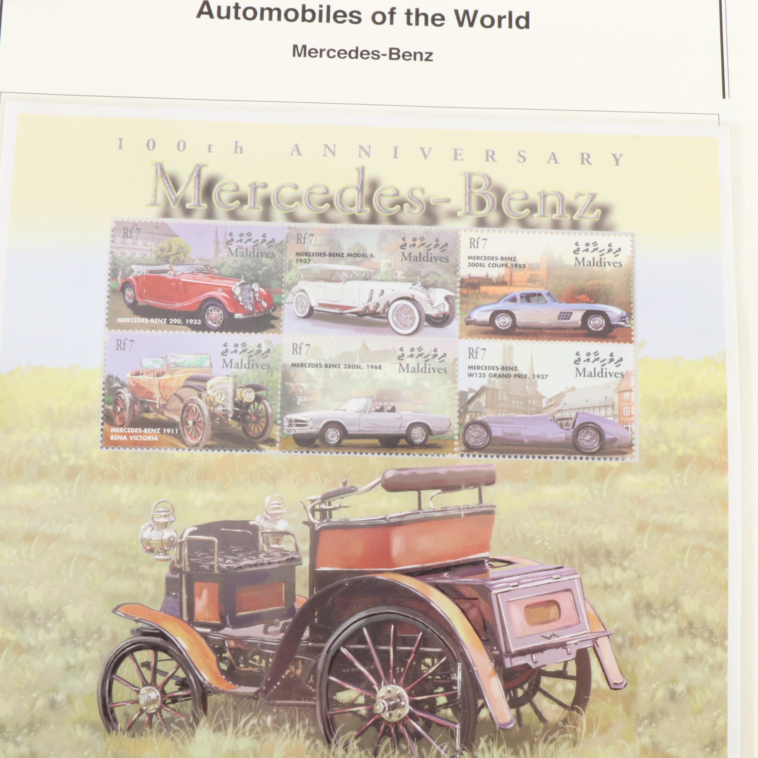 Two Stamp Albums With Mint Stamps, Automobiles of the World and Vietnam