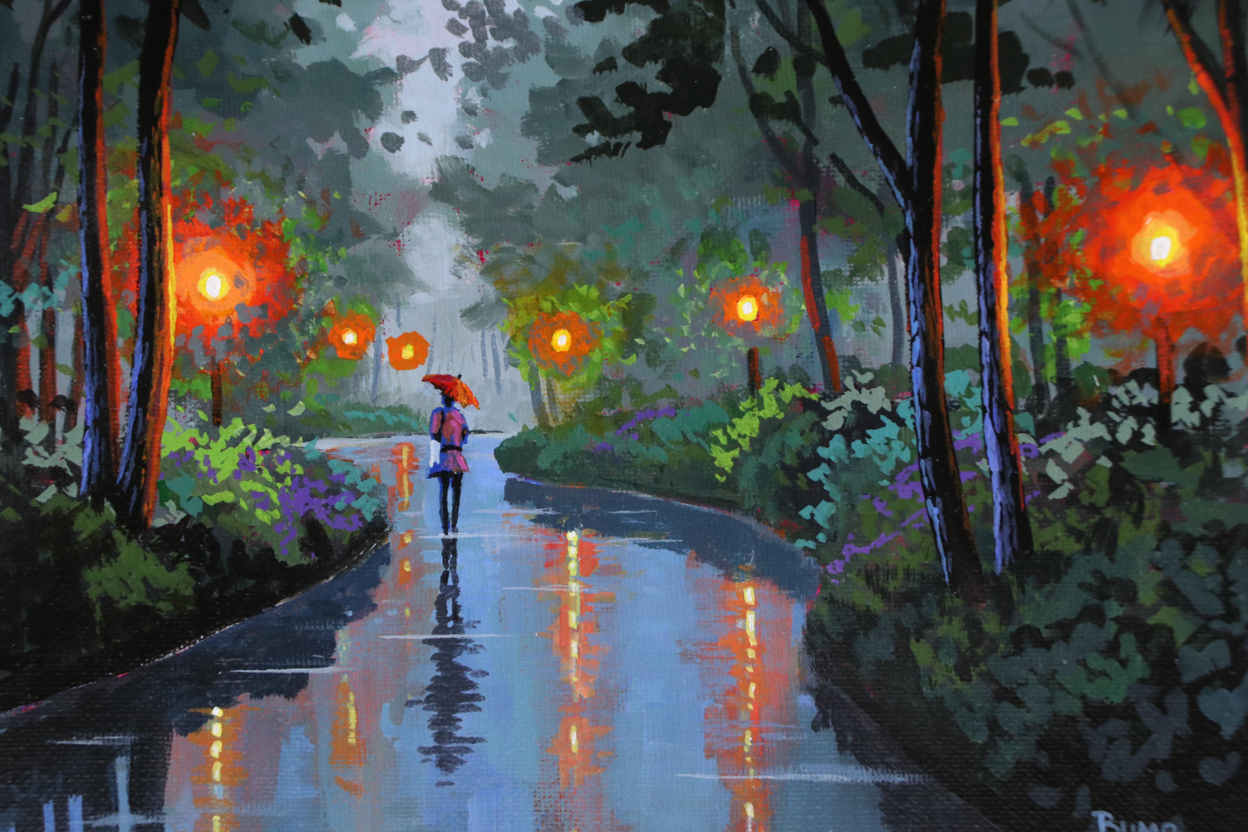 Doug "Bumo" Johnpeer Sunset Landscape Oil Painting "Walk In The Park," 2025