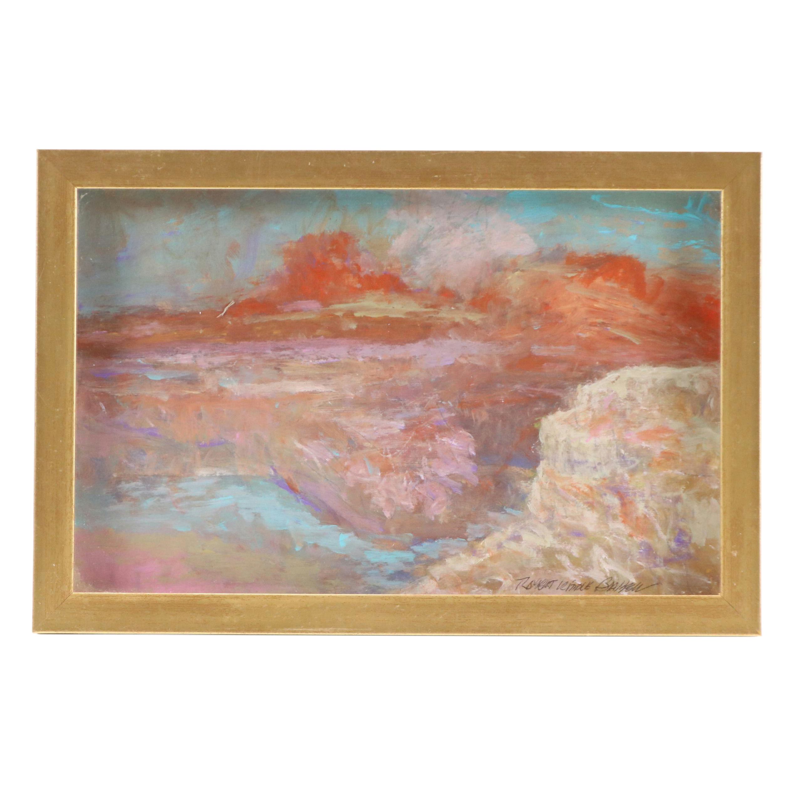 Robert Riddle Baker Landscape Acrylic Painting "Canyon of Light," 2024