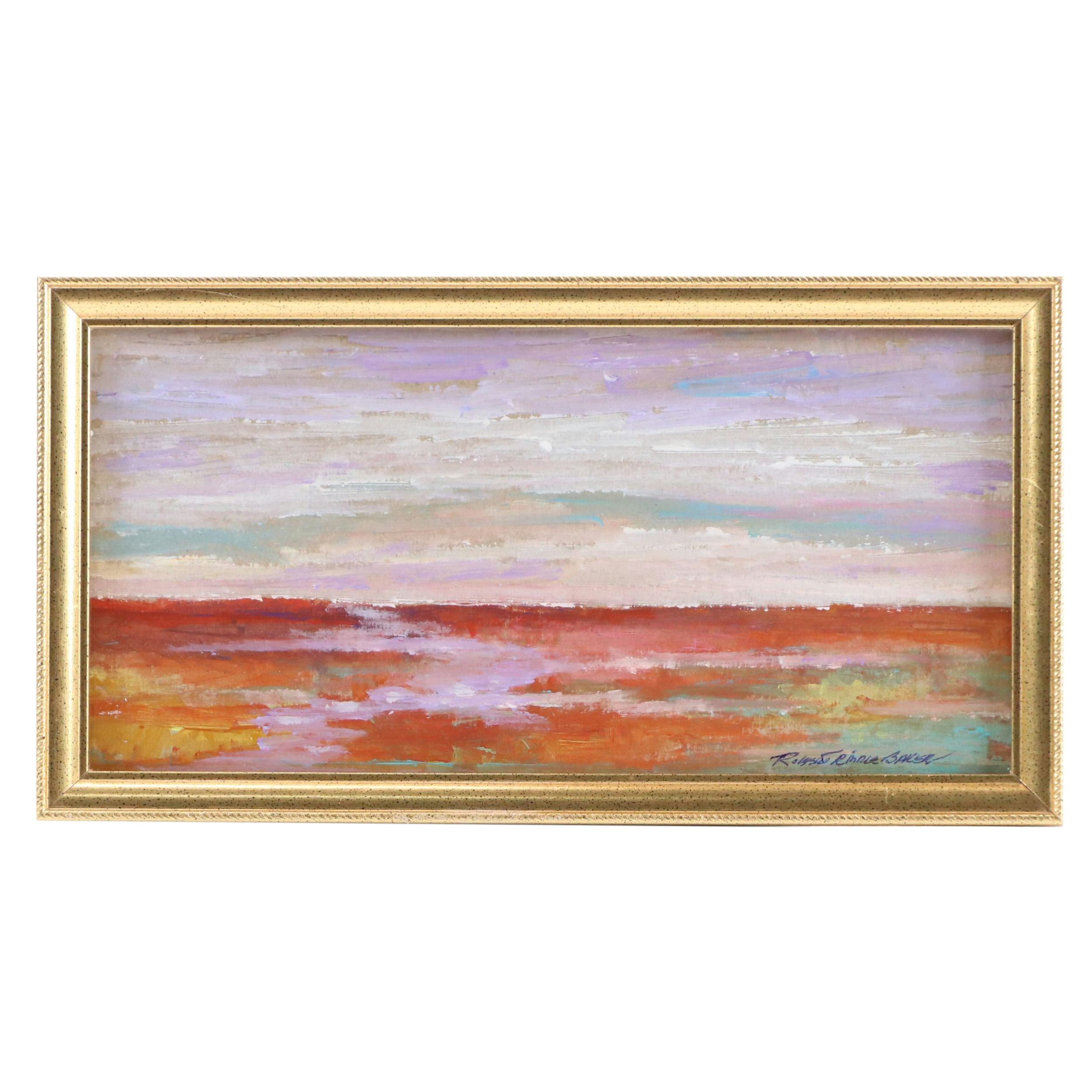 Robert Riddle Baker Landscape Acrylic Painting "A Bank of Clouds," 2025