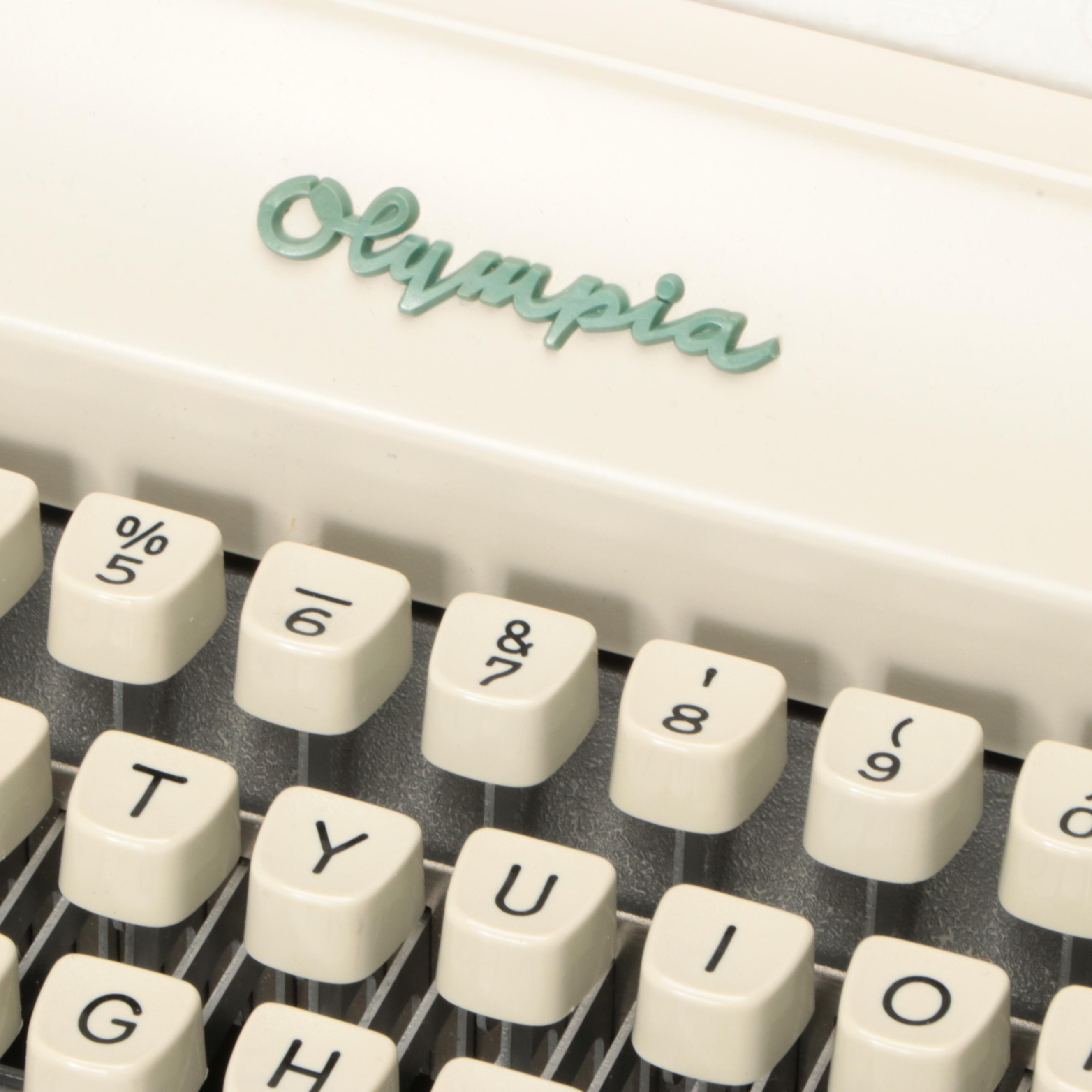 Olympia SM9 Manual Portable Typewriter with Carrying Case, 1970s