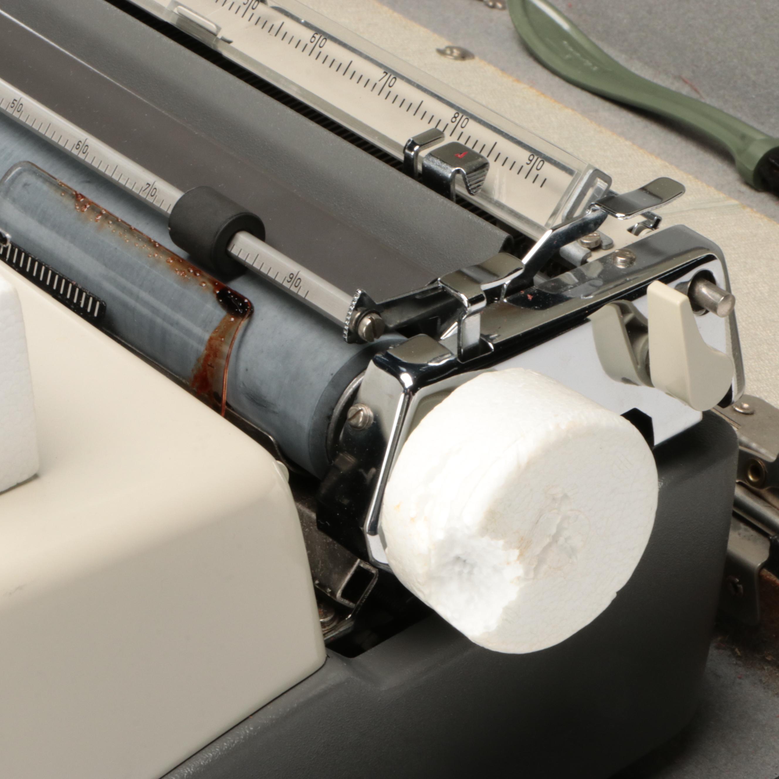 Olympia SM9 Manual Portable Typewriter with Carrying Case, 1970s