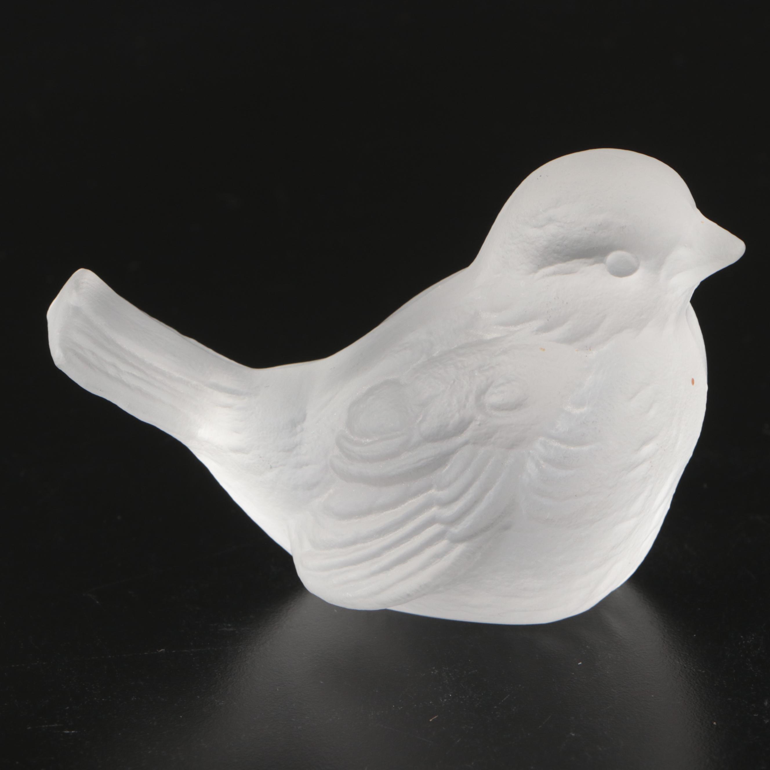 Goebel Crystal Bird with Mark Stephenson Art Glass Paperweight
