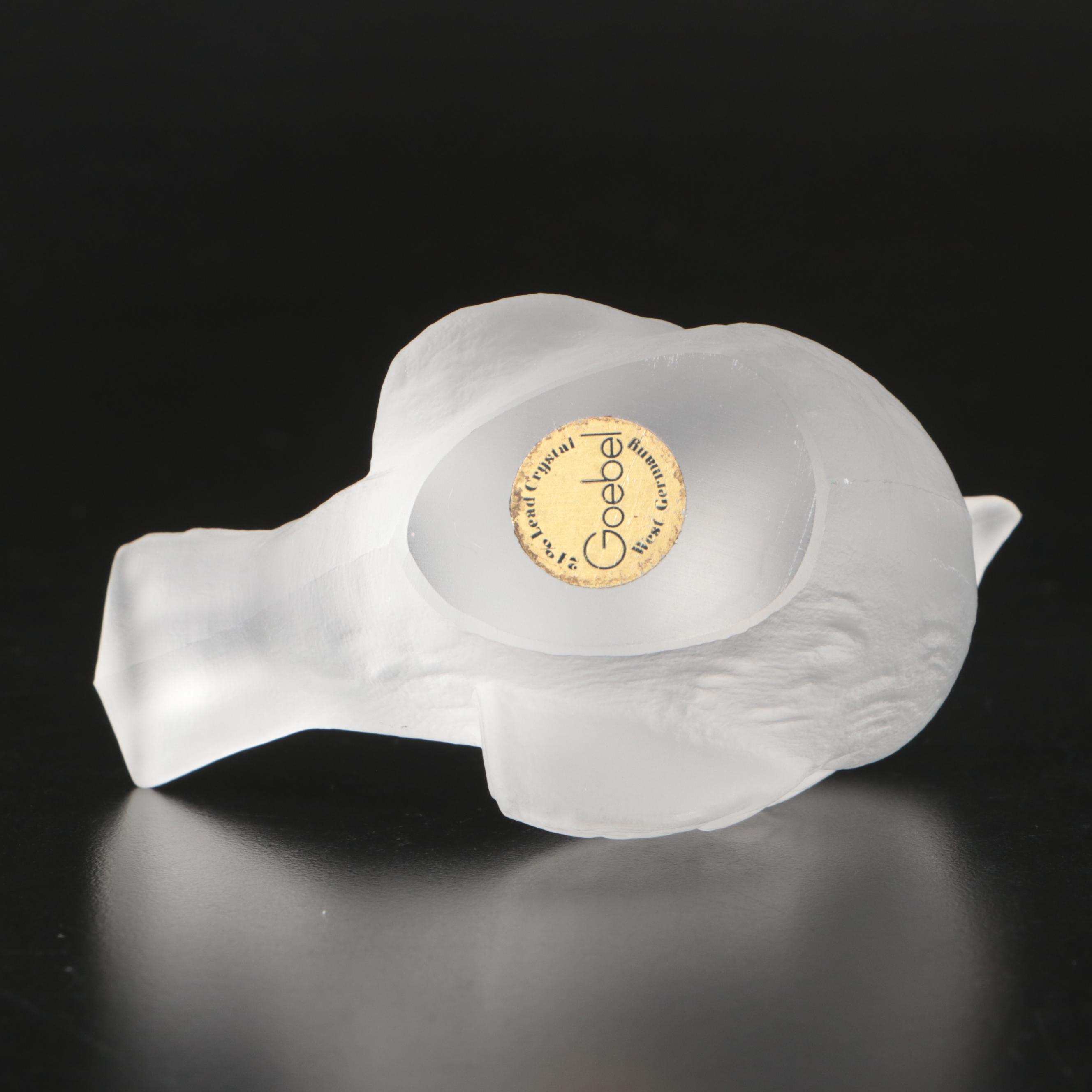 Goebel Crystal Bird with Mark Stephenson Art Glass Paperweight