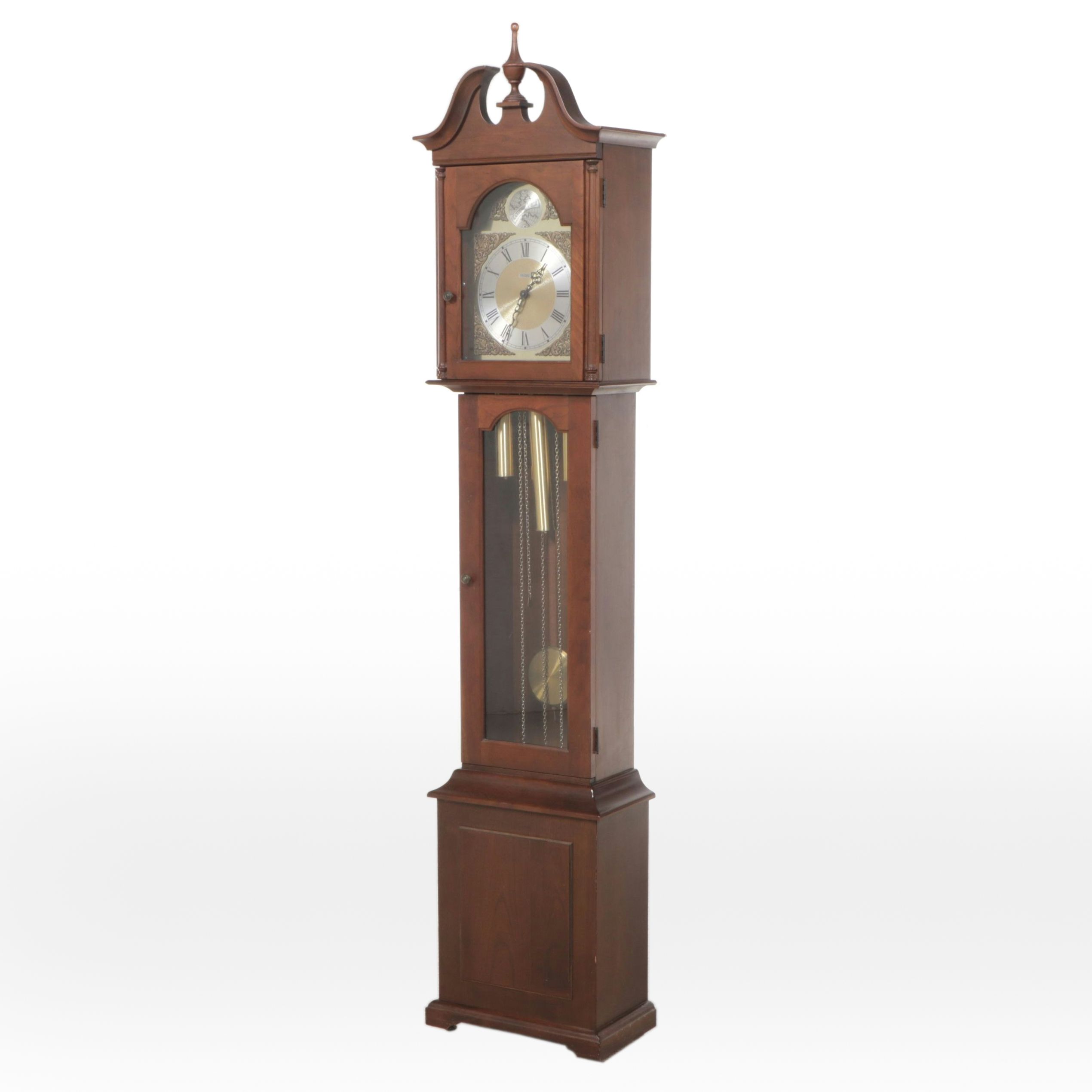 Trend Clocks by Sligh Chippendale Style Walnut Finish Grandfather Clock