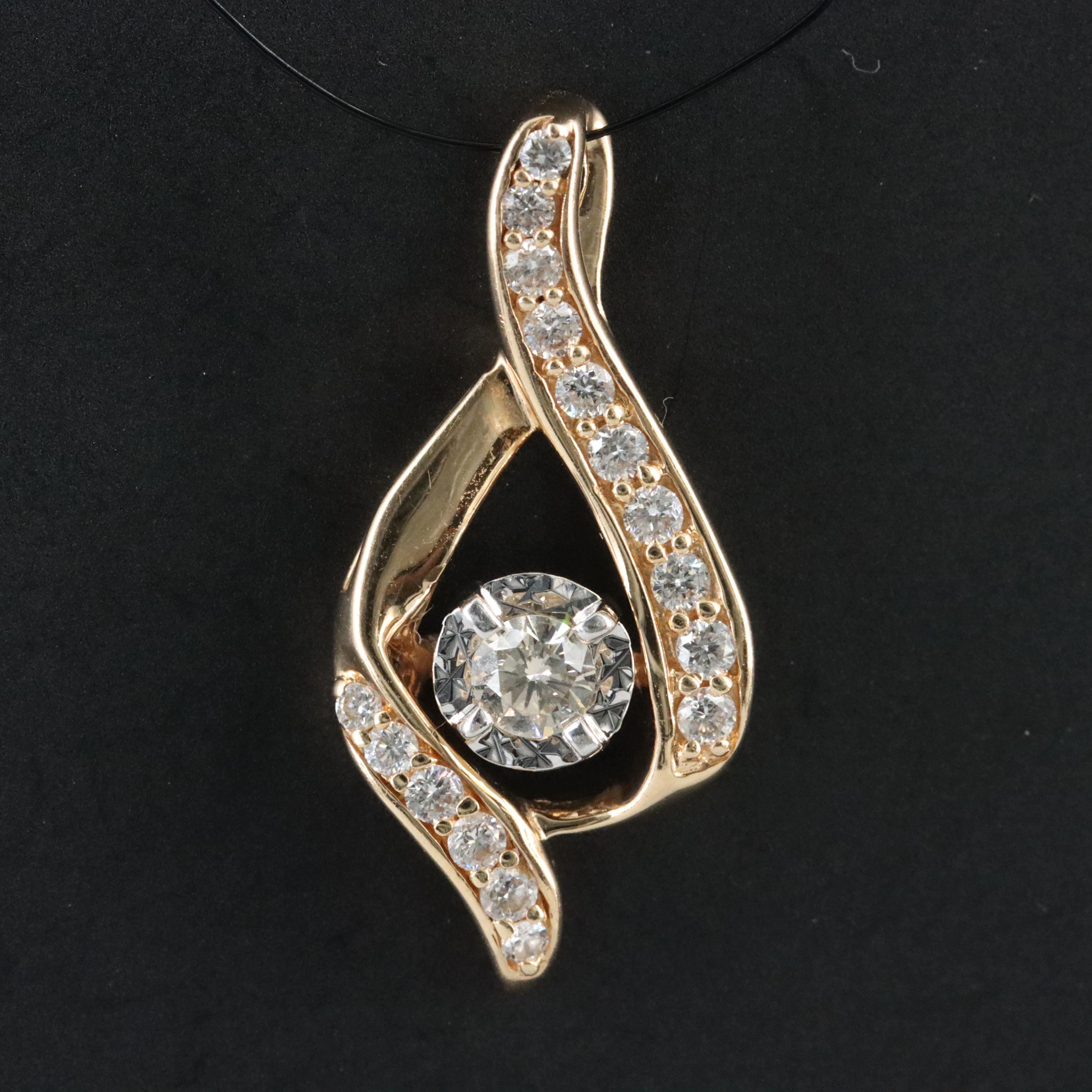 14K 0.47 CTW Diamond Pendant
