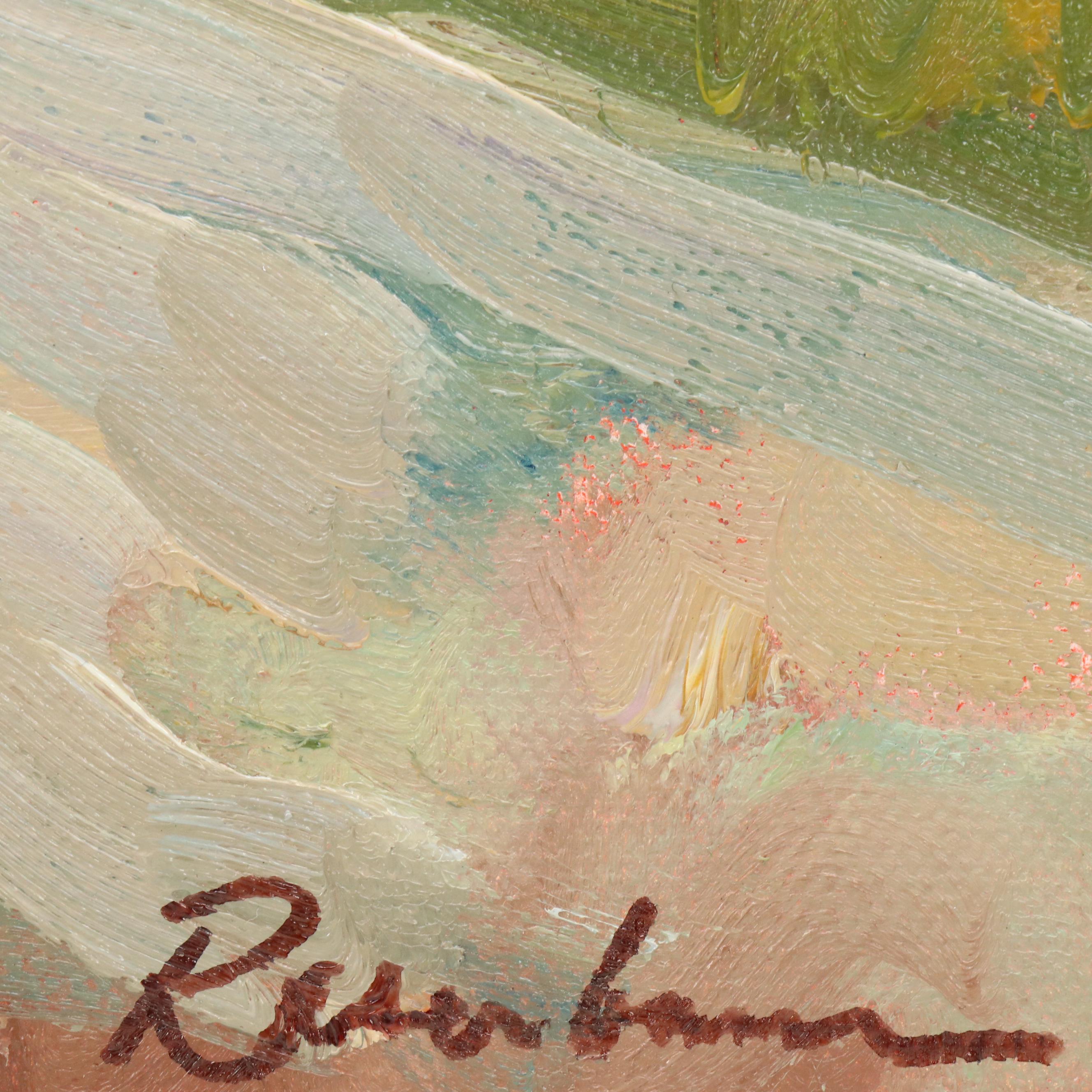 Sally Rosenbaum Garden Landscape Oil Painting, 21st Century