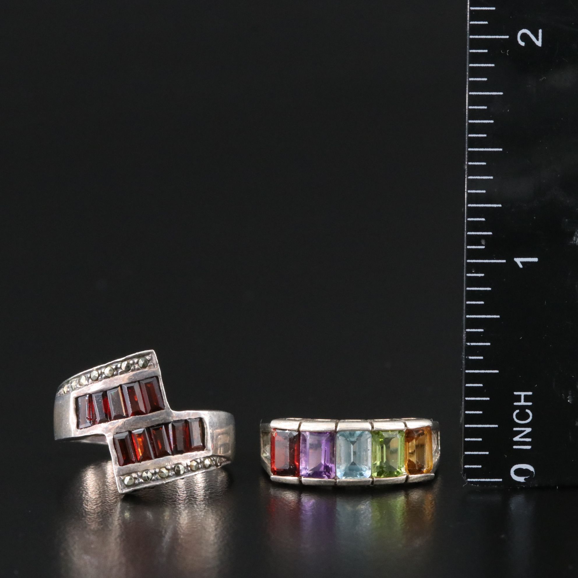 Sterling Gemstone Ring Collection