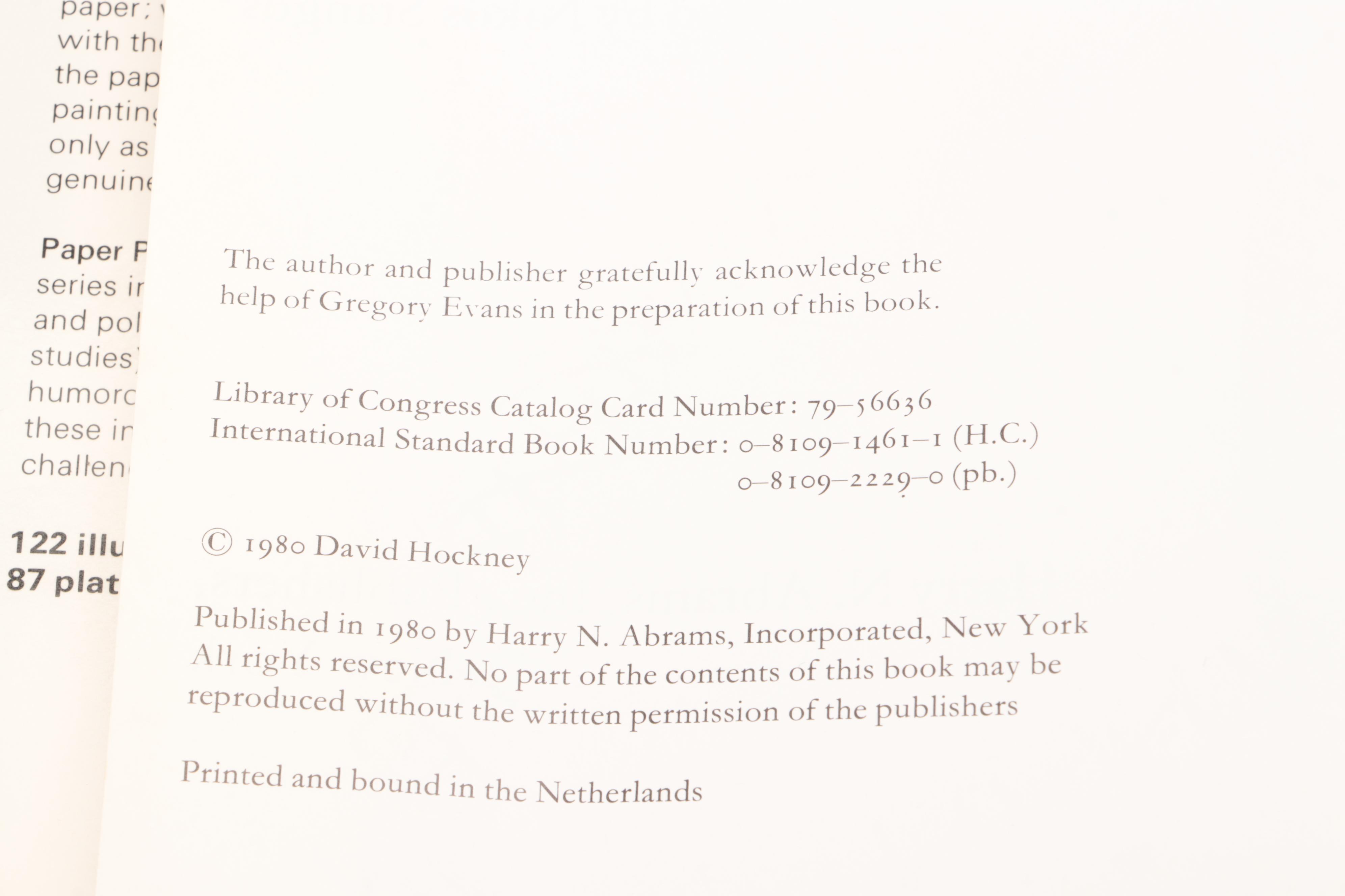 First Edition "Paper Pools" by David Hockney, 1980