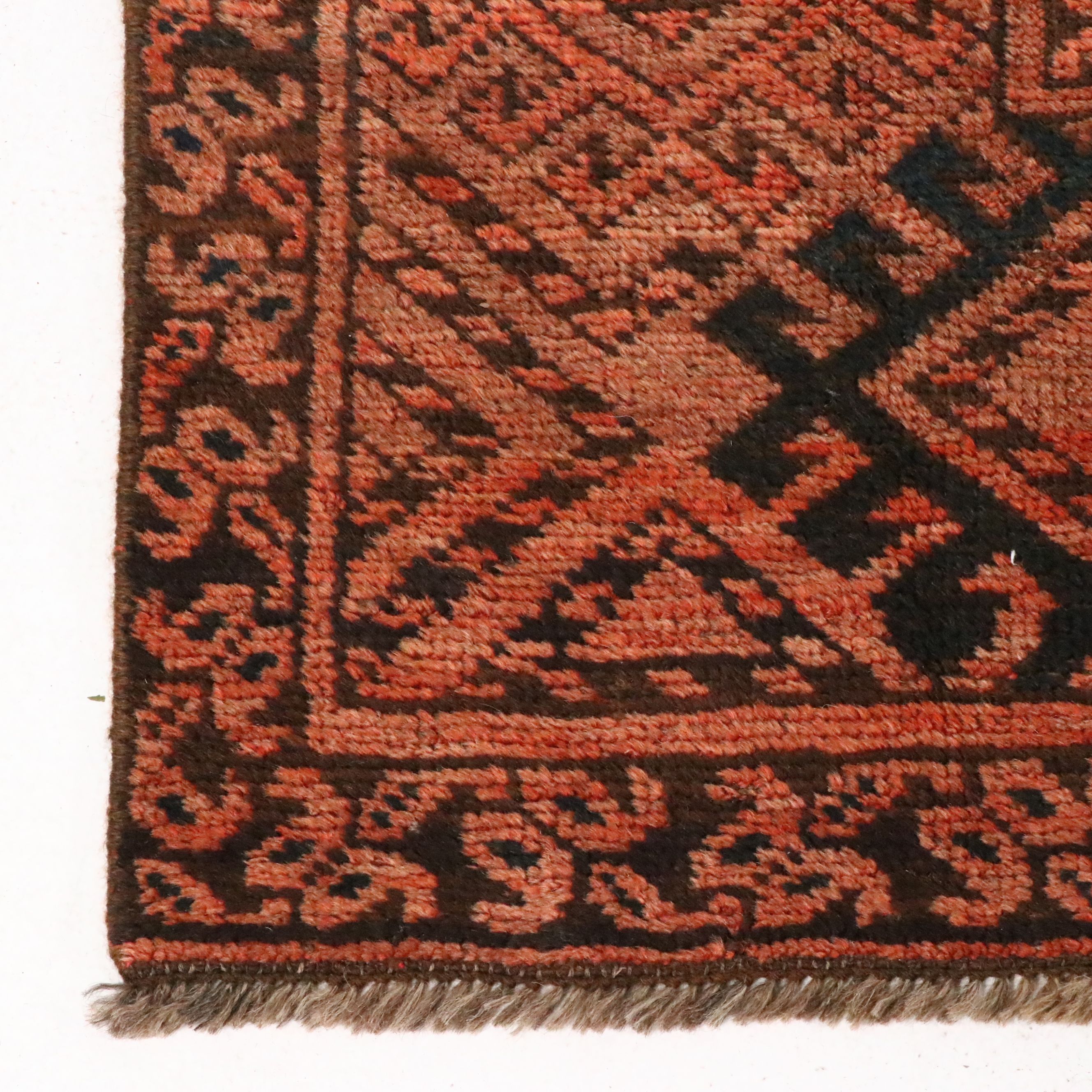 10'8 x 13'7 Hand-Knotted Afghan Turkmen Room-Sized Rug