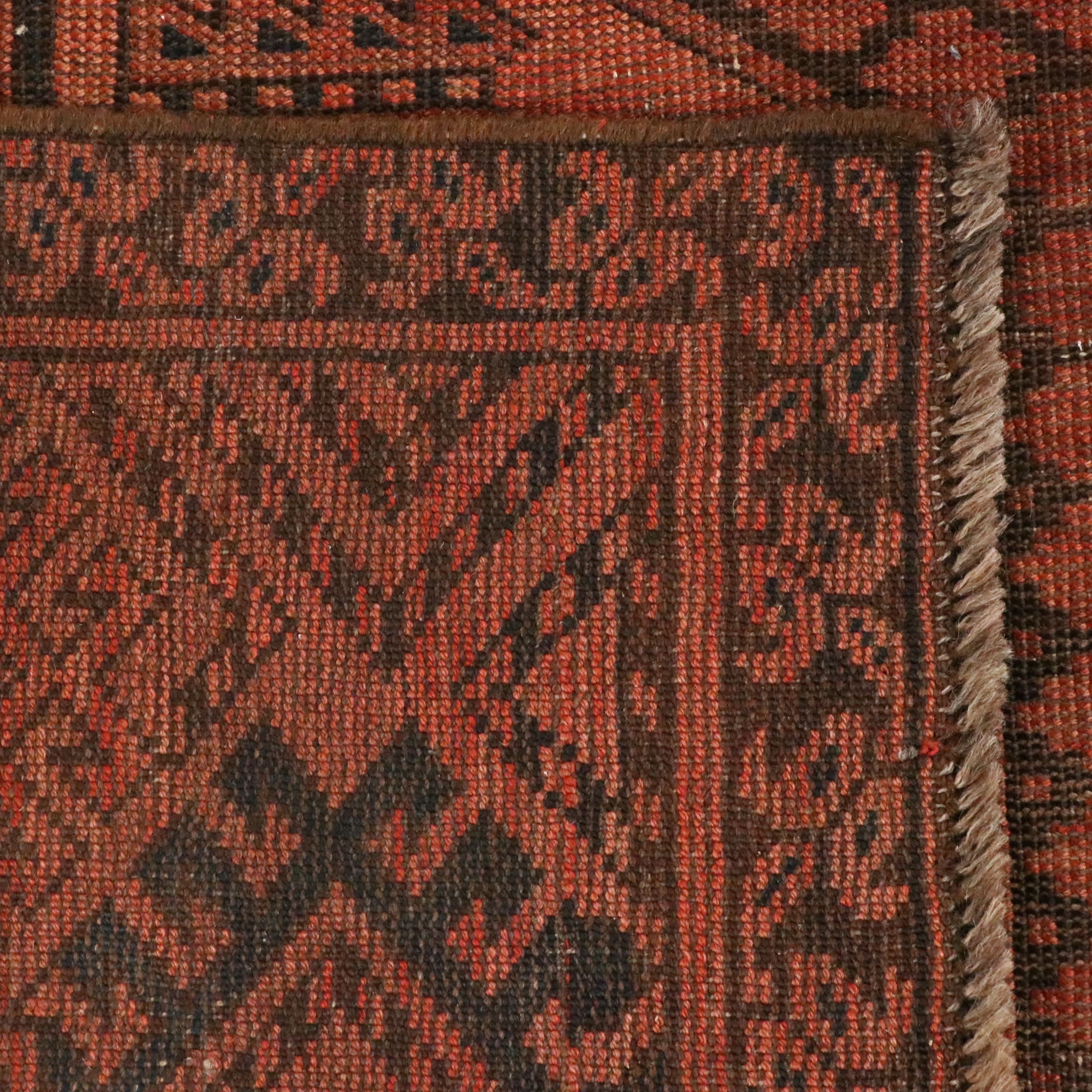 10'8 x 13'7 Hand-Knotted Afghan Turkmen Room-Sized Rug