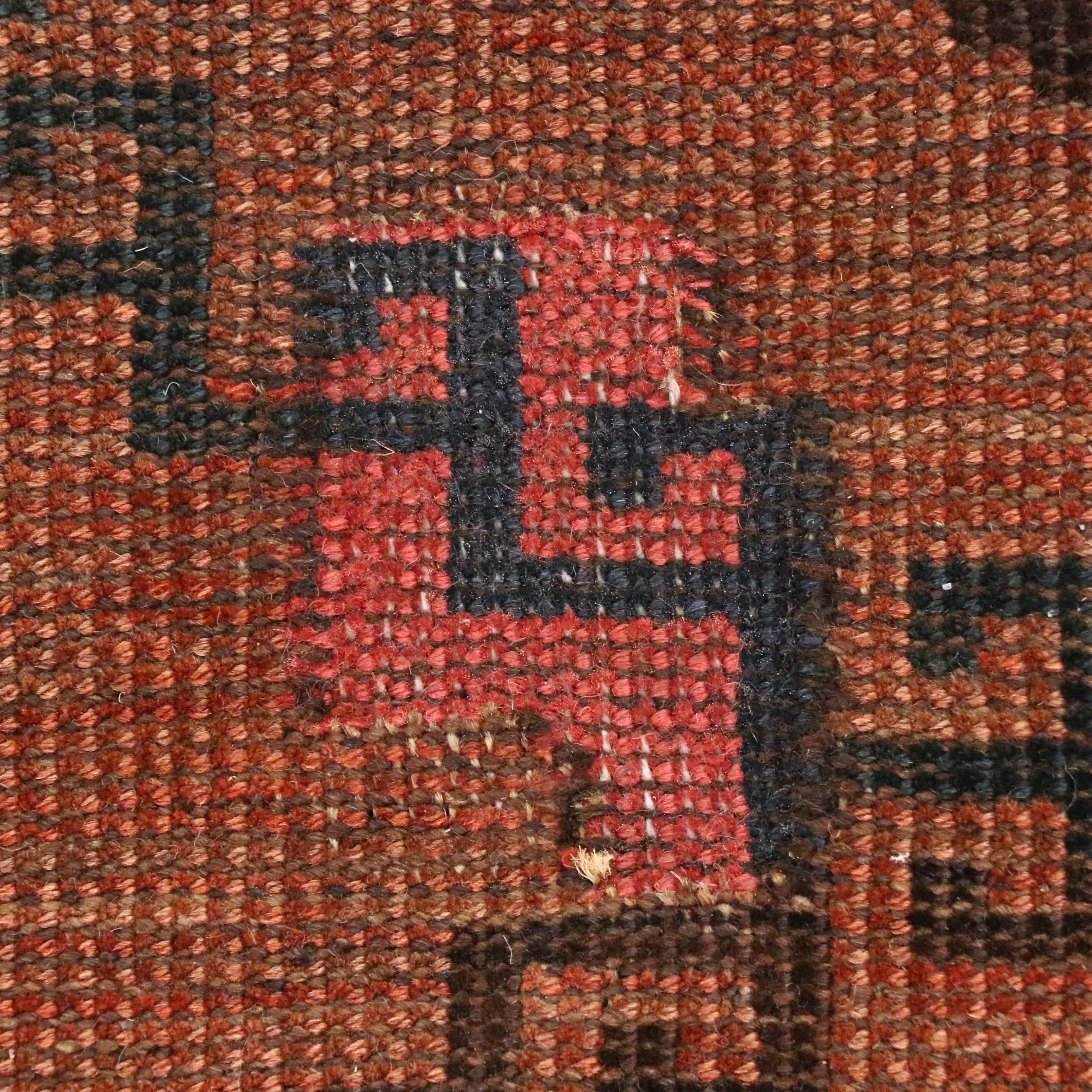 10'8 x 13'7 Hand-Knotted Afghan Turkmen Room-Sized Rug