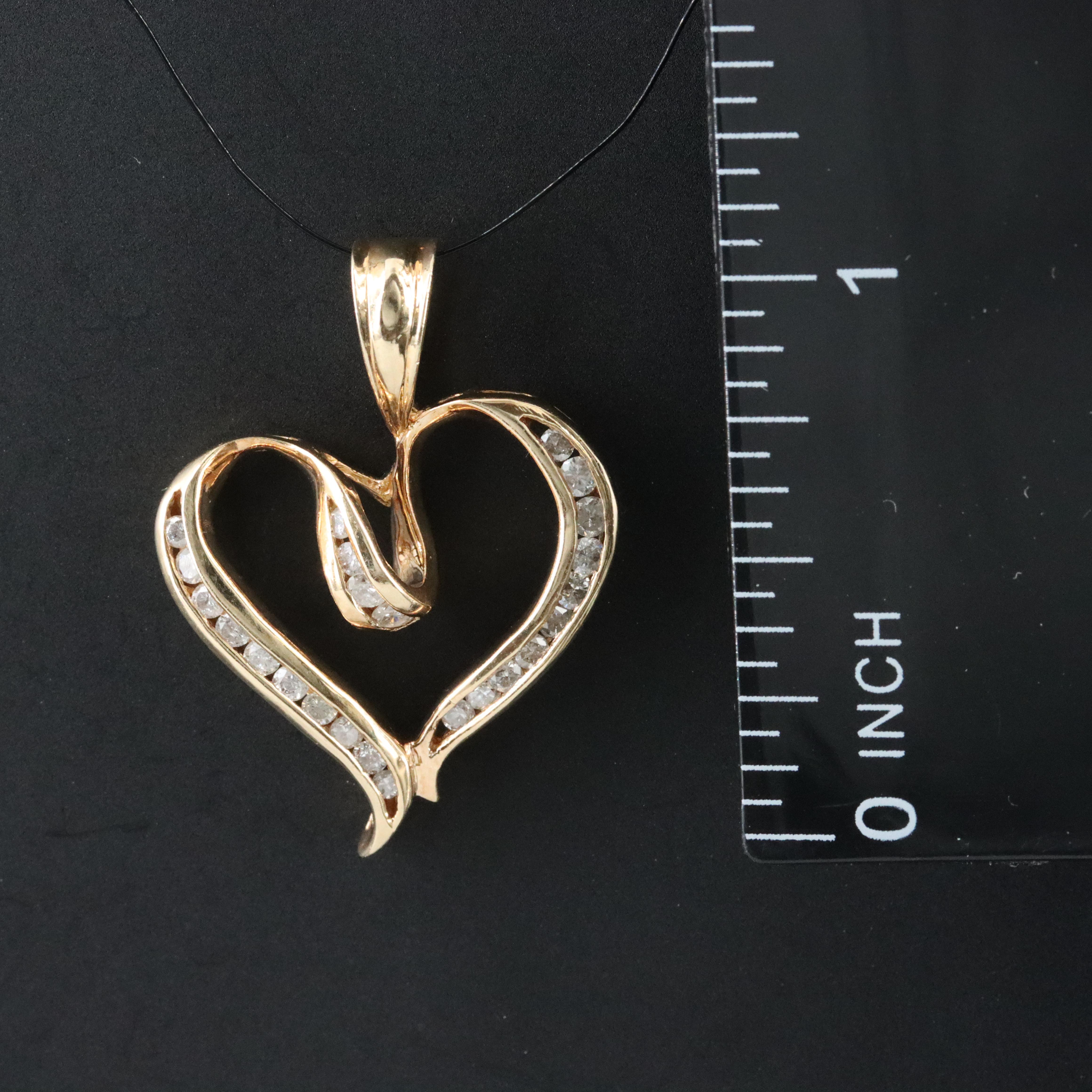 10K 0.50 CTW Diamond Heart Pendant