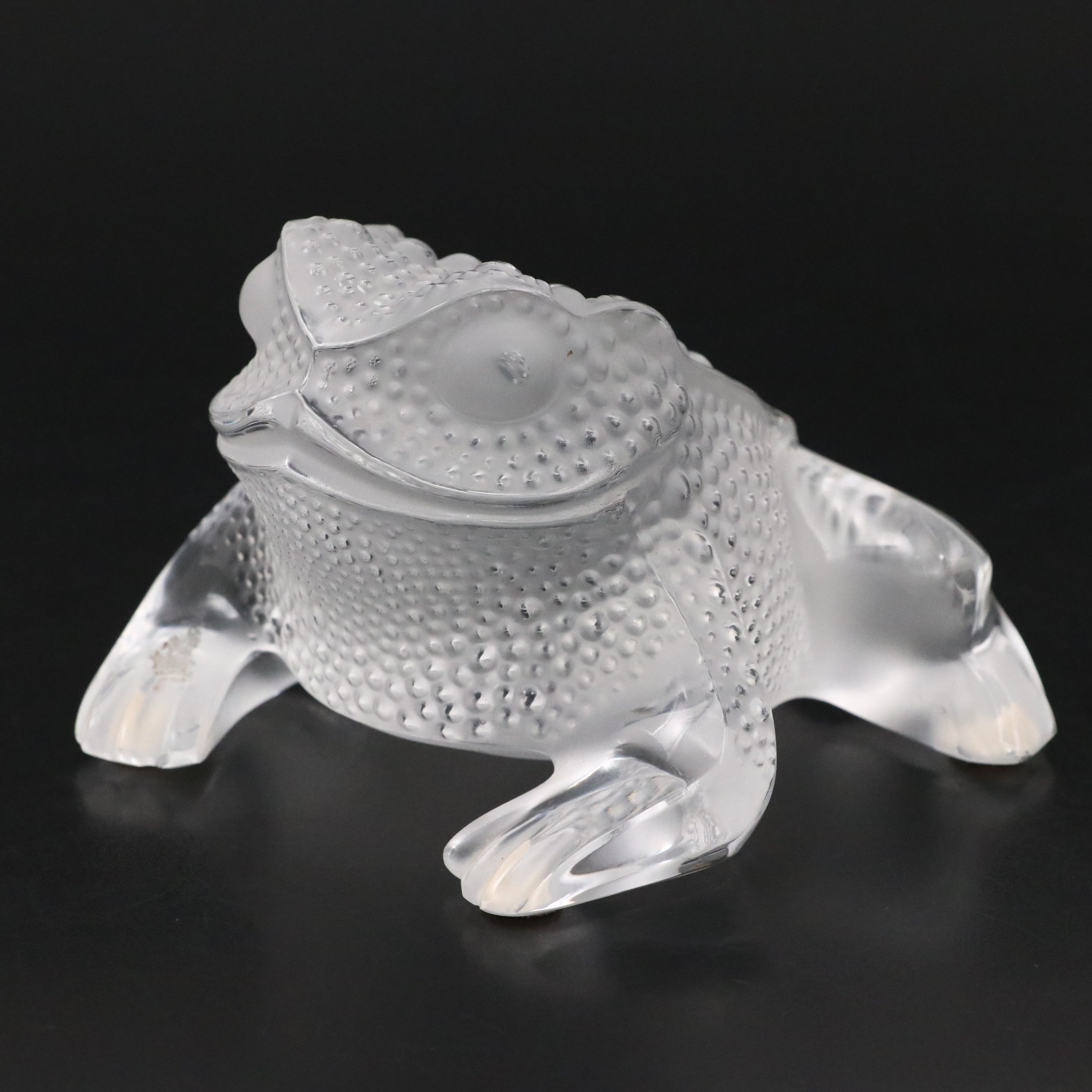 Lalique "Gregoire Toad" Frosted and Clear Crystal Figurine