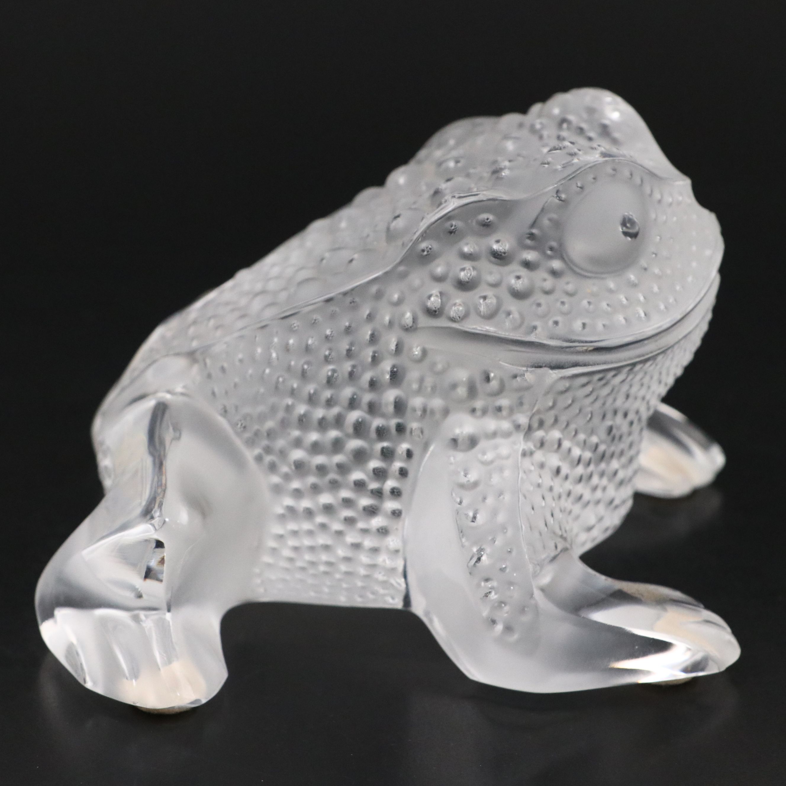 Lalique "Gregoire Toad" Frosted and Clear Crystal Figurine
