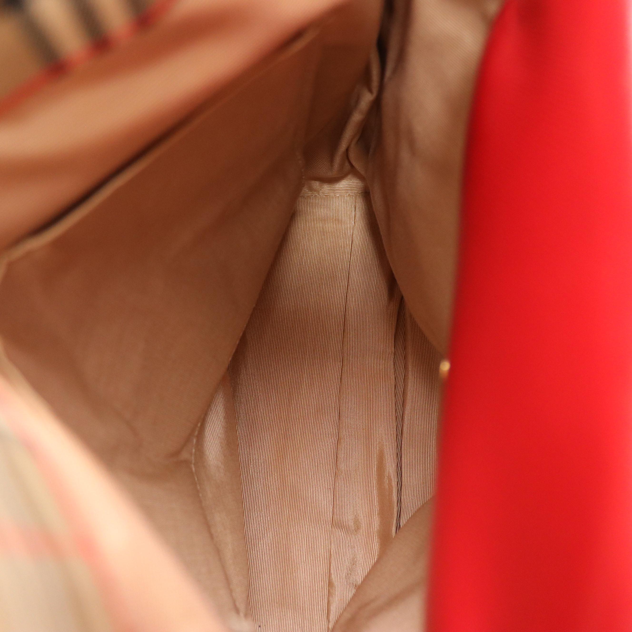 Burberry Shoulder Tote in Haymarket Check and Red Saffiano Leather