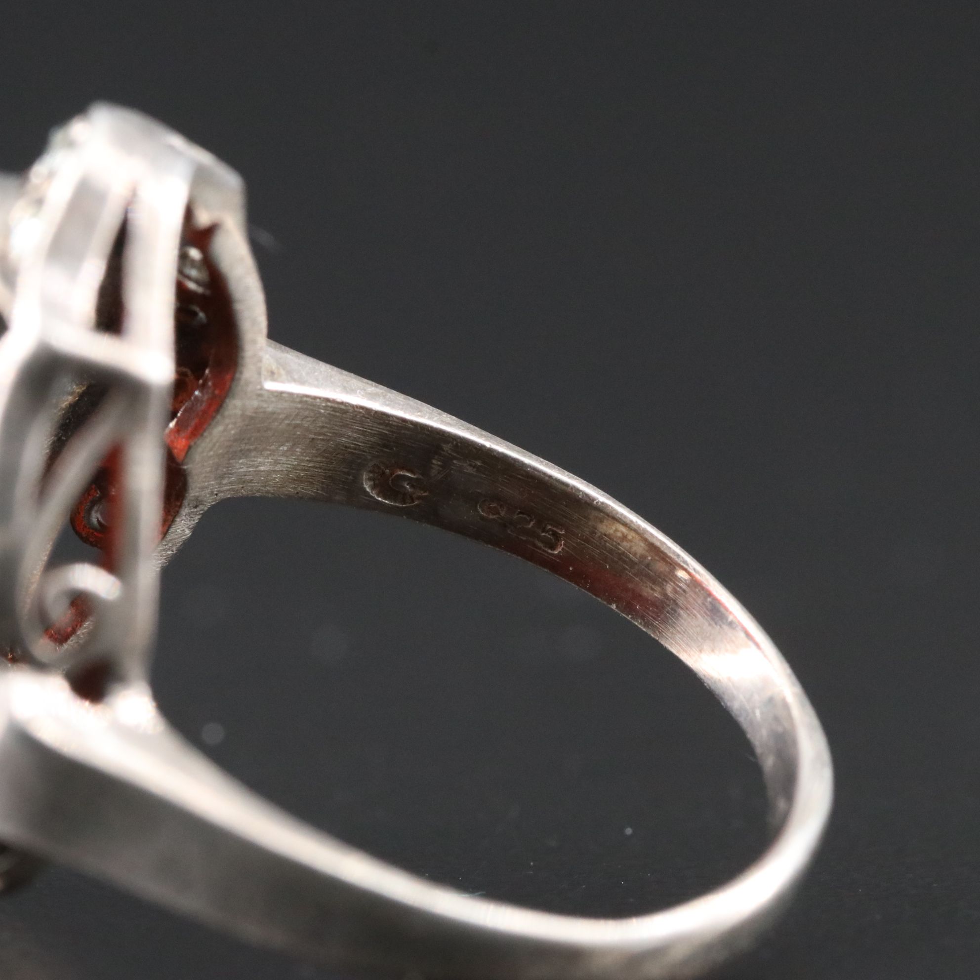 Sterling Ring Trio with Carnelian and CZ