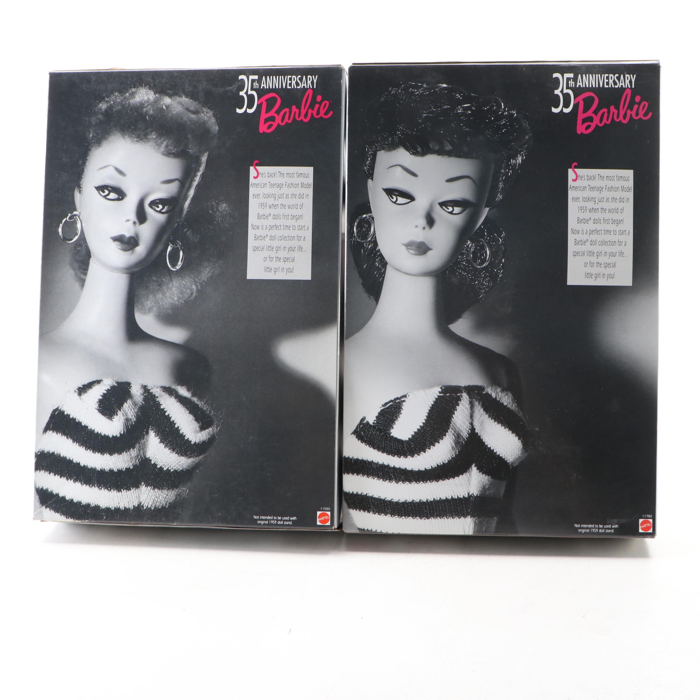 Mattel "35th Anniversary" Barbie Dolls, 1993