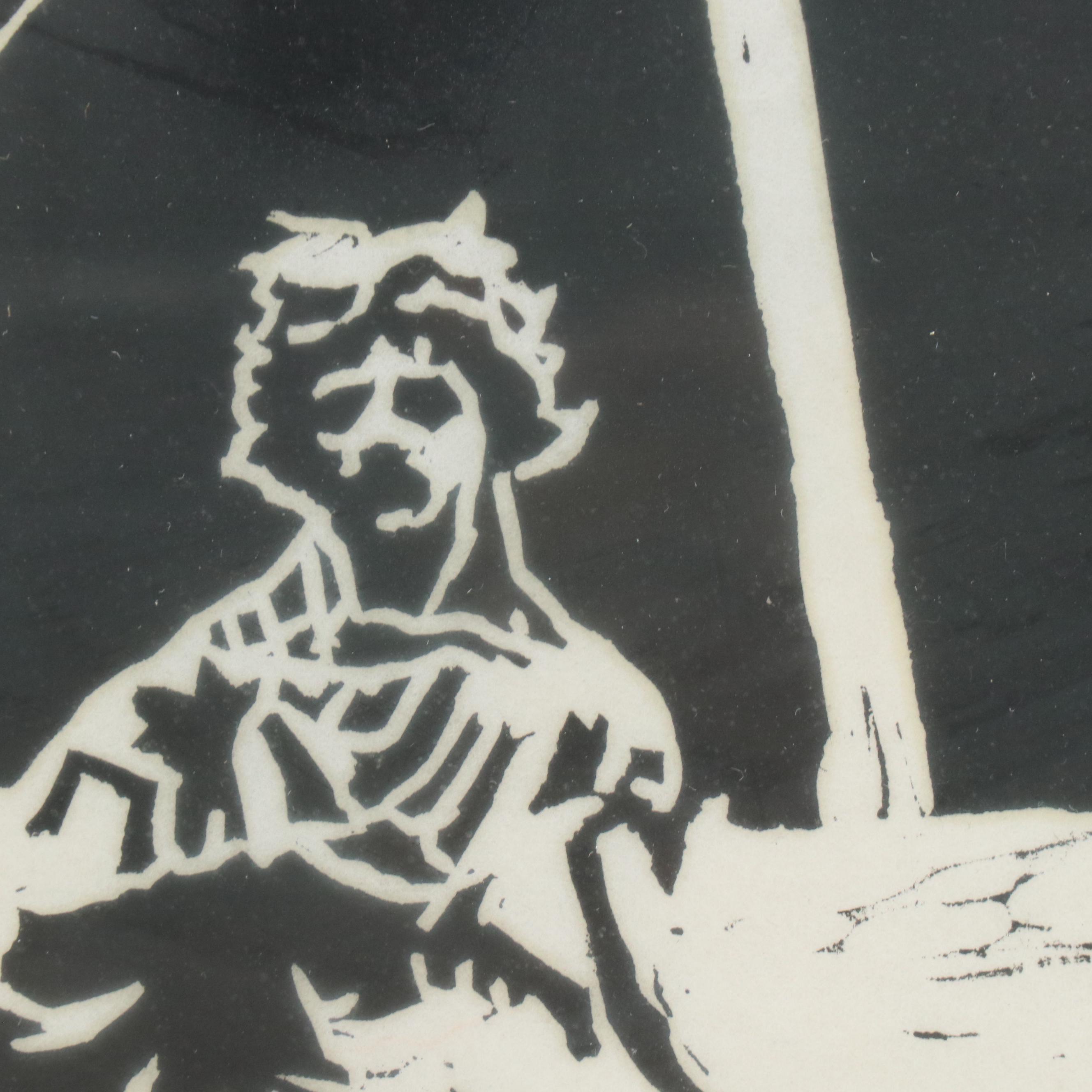 Relief Print of Robed Figure with ArtWorks Dedication, 1996