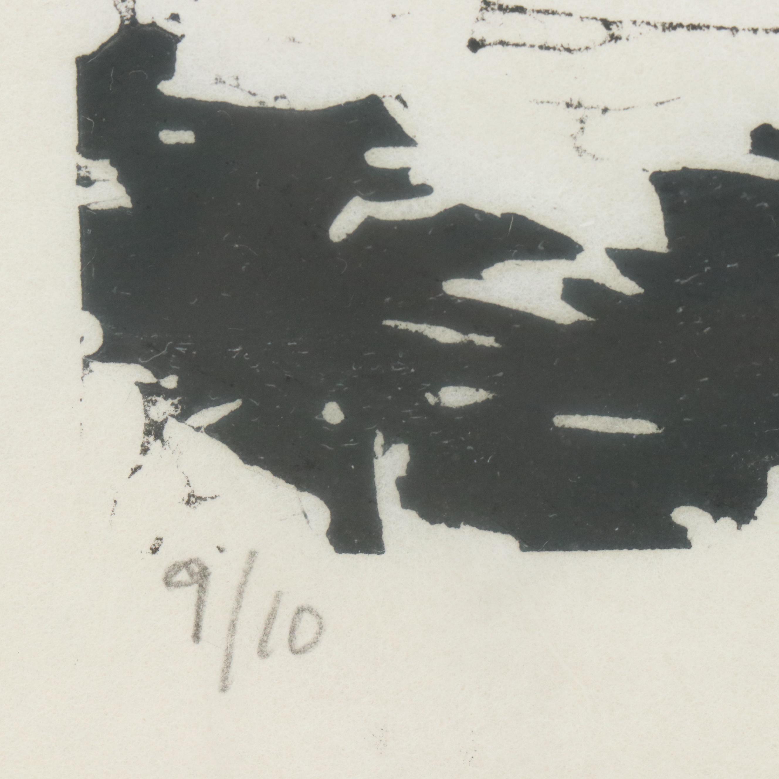 Relief Print of Robed Figure with ArtWorks Dedication, 1996