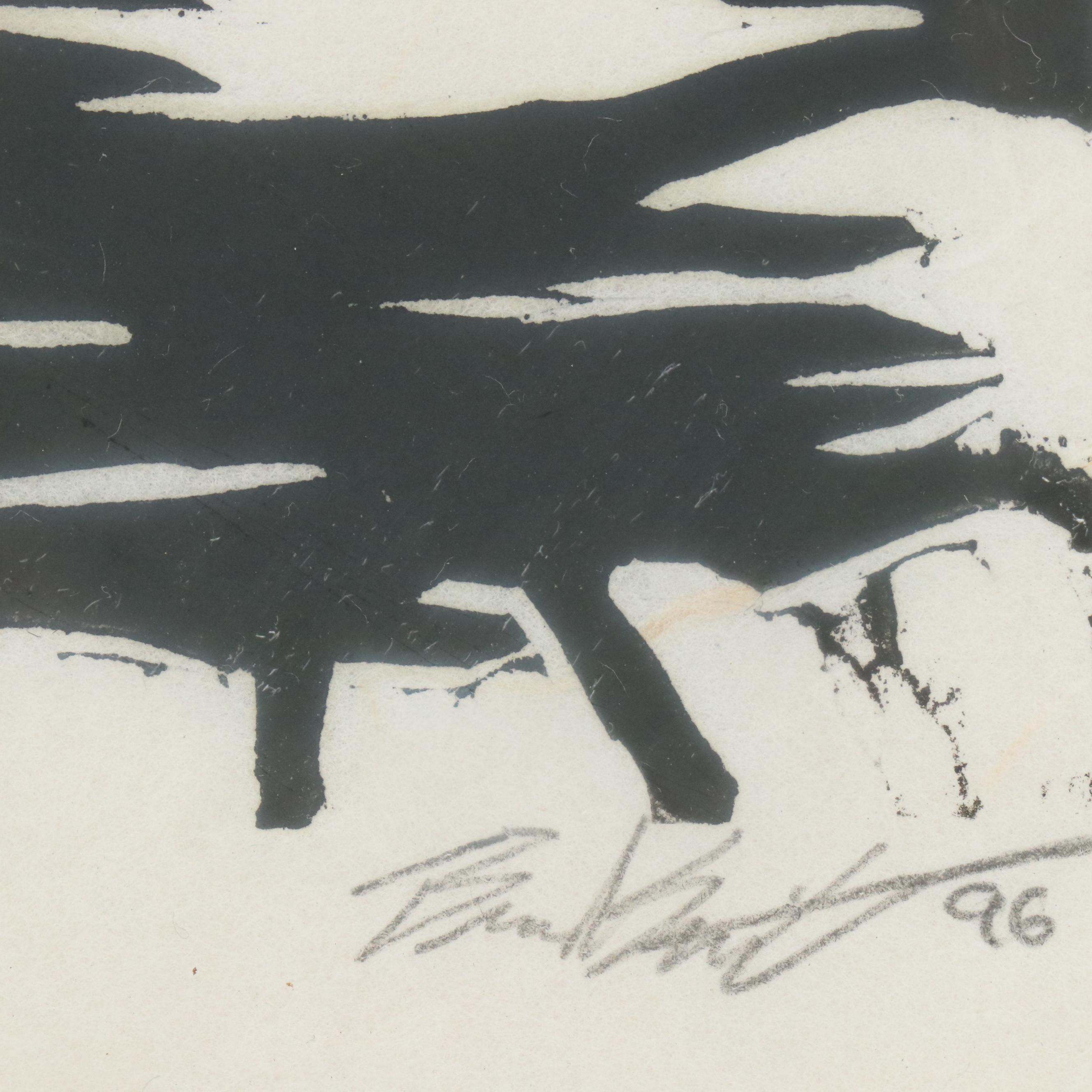 Relief Print of Robed Figure with ArtWorks Dedication, 1996