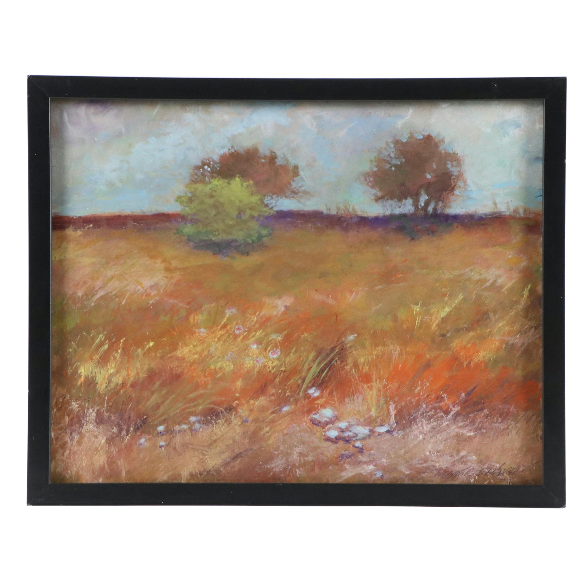 Robert Riddle Baker Landscape Acrylic Painting "Field Stones," 2025