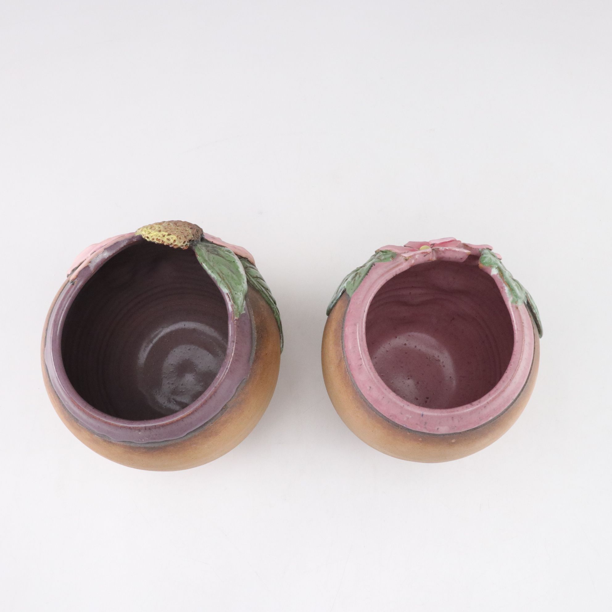 Old Patagonia Pottery Pink Flower Earthenware Vases