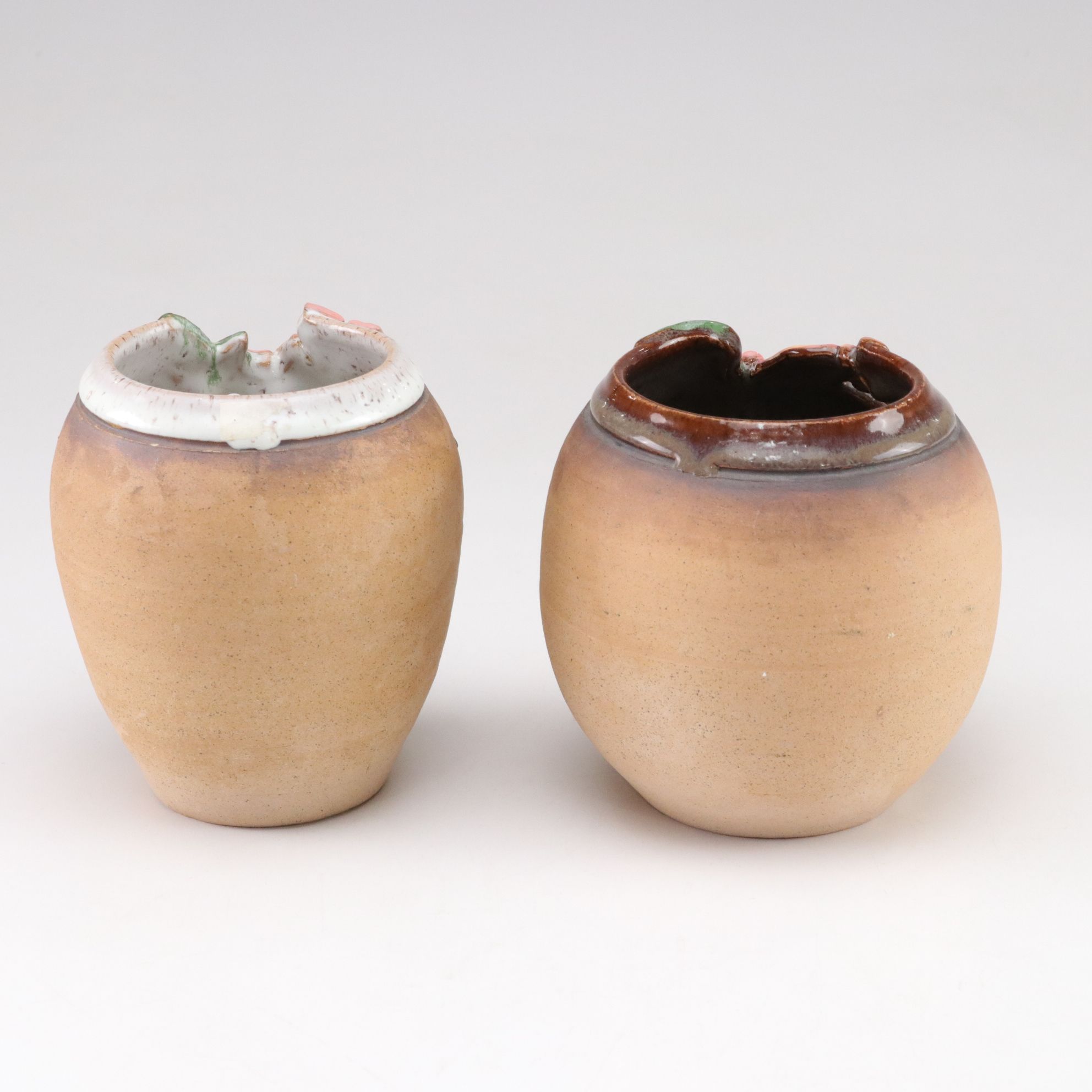 Old Patagonia Pottery Pink Flower Earthenware Vases