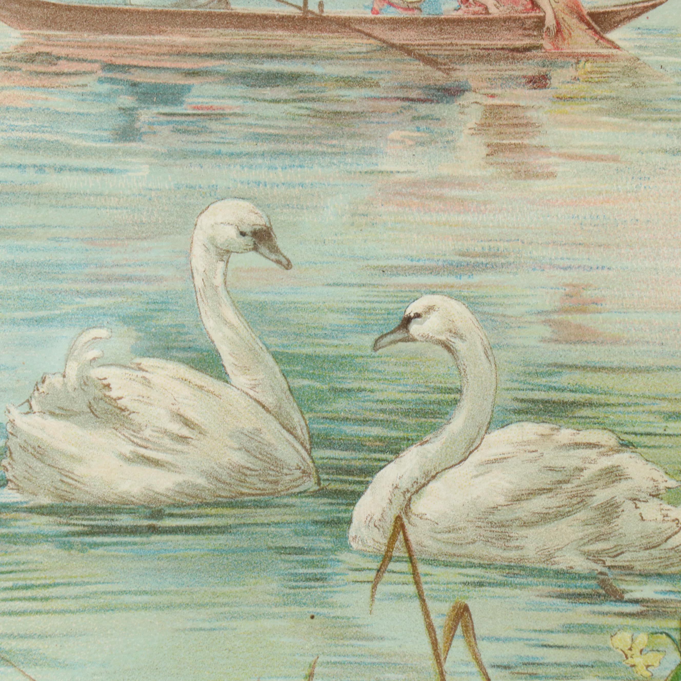 Victorian Chromolithograph of Fête Galante-Style Scene