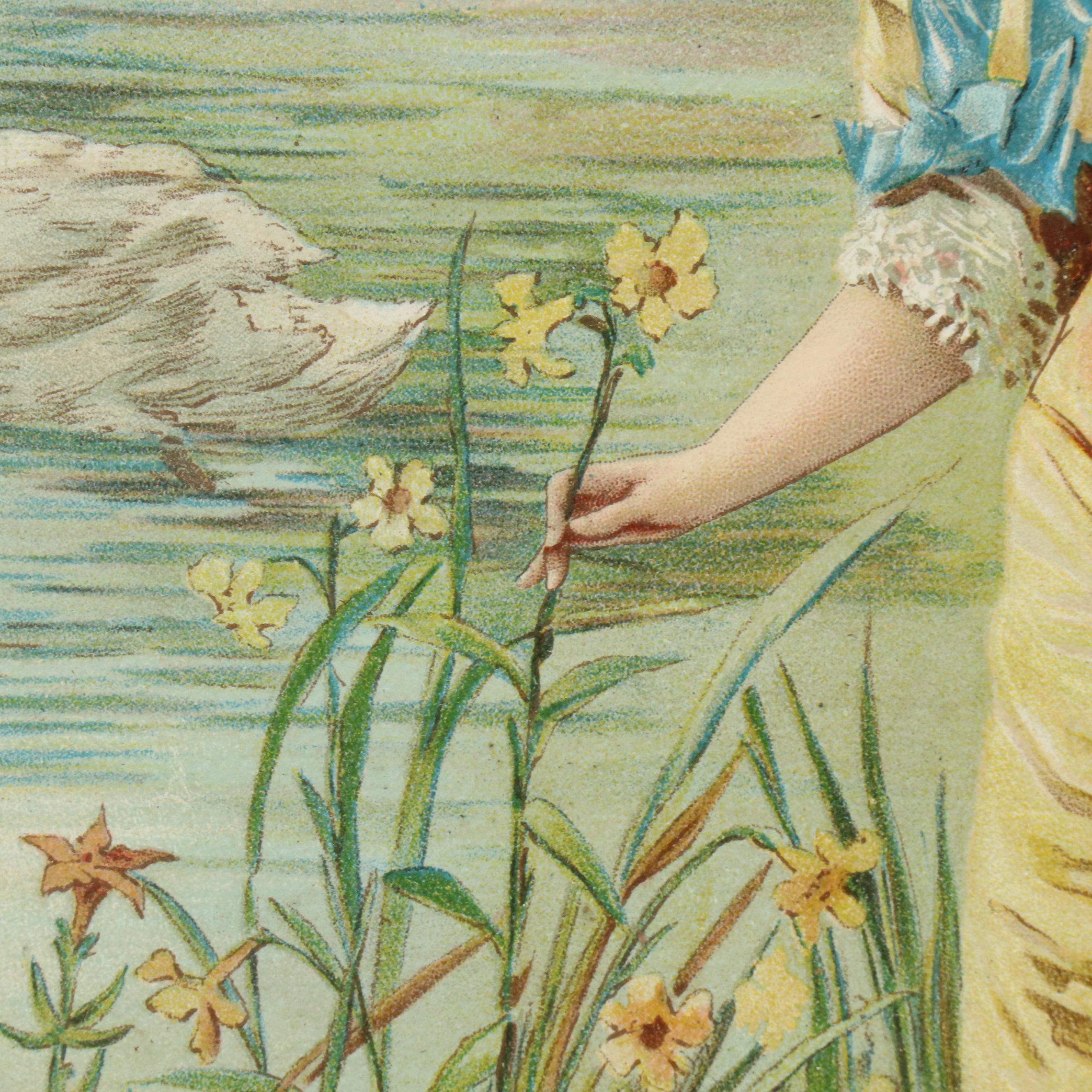 Victorian Chromolithograph of Fête Galante-Style Scene