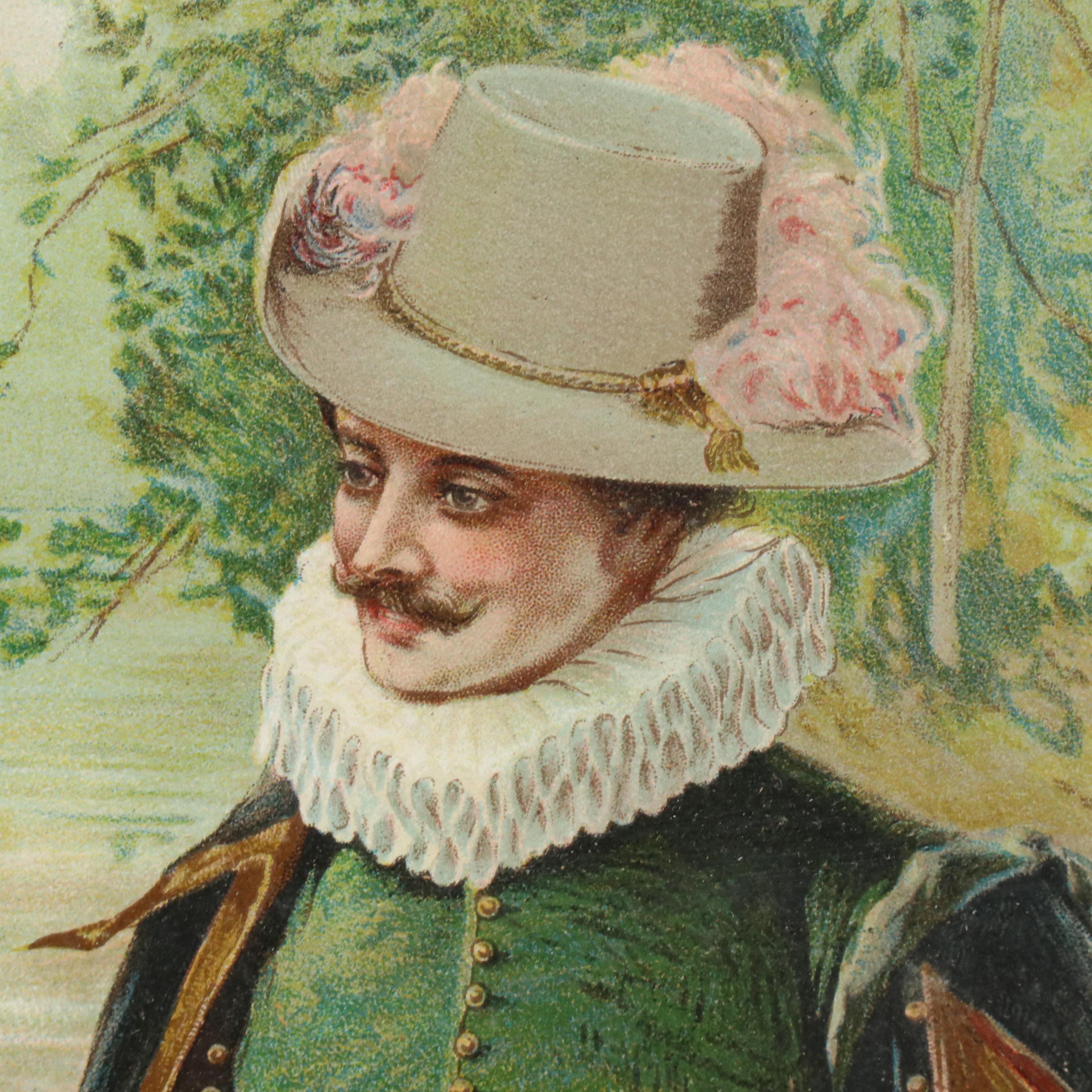 Victorian Chromolithograph of Fête Galante-Style Scene