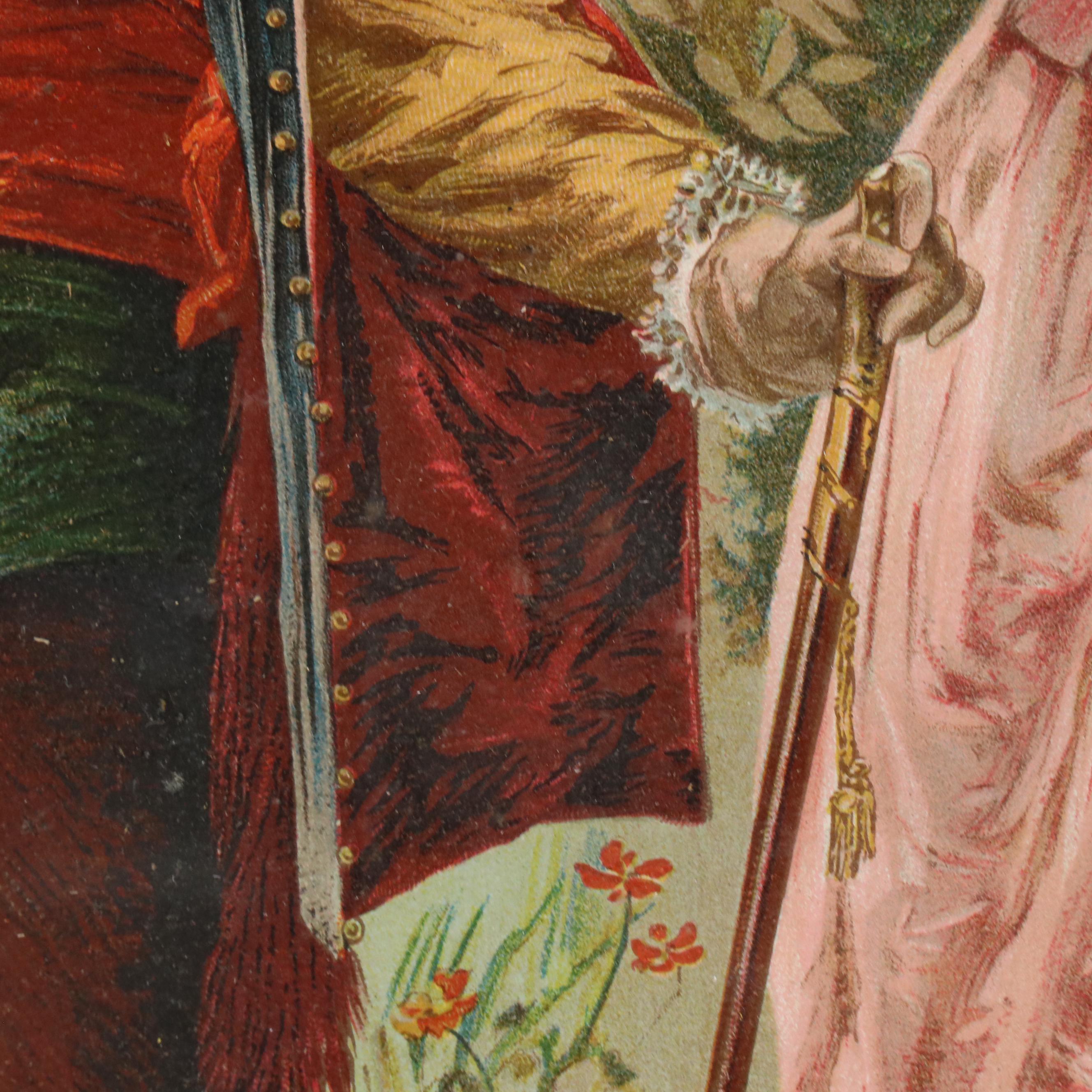 Victorian Chromolithograph of Fête Galante-Style Scene