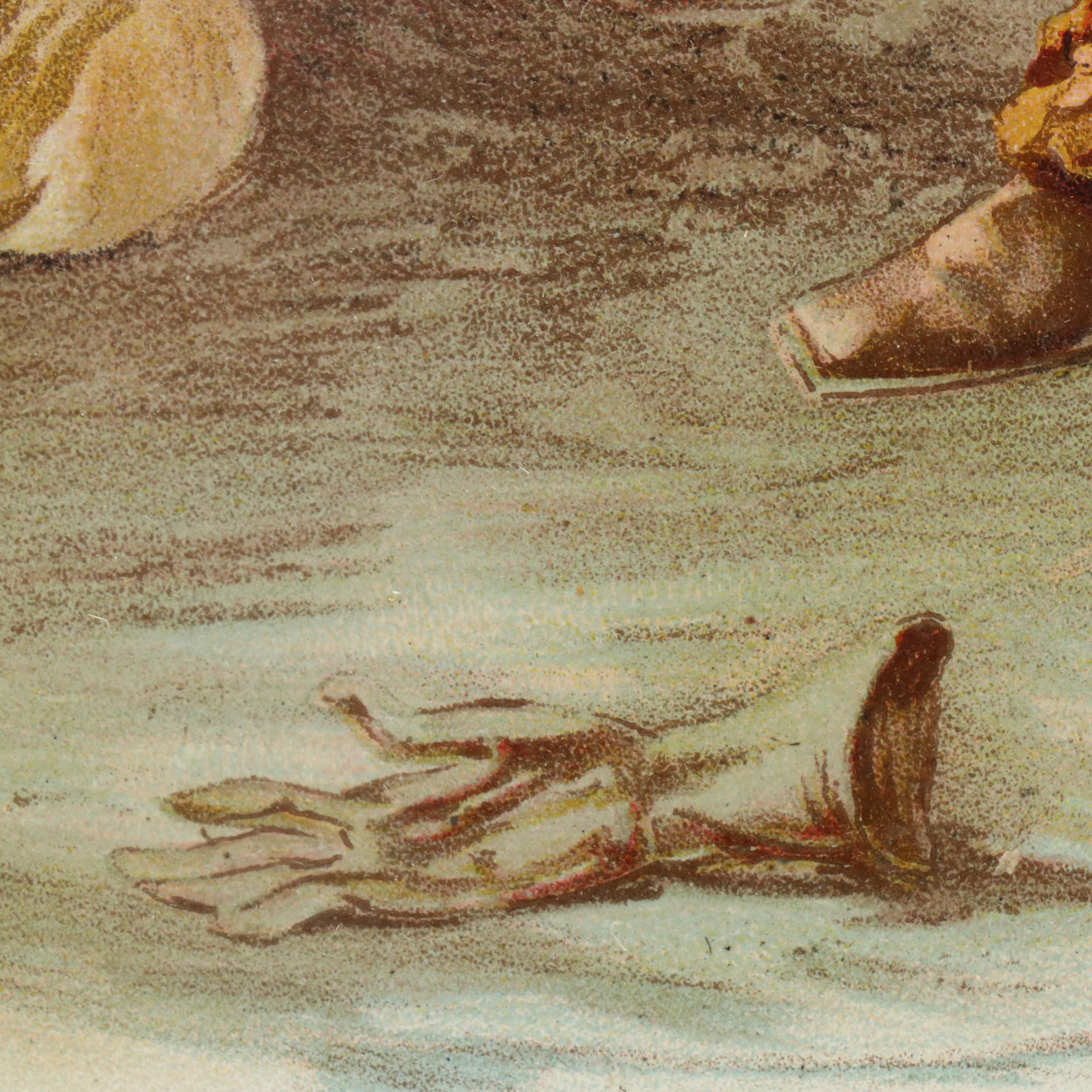 Victorian Chromolithograph of Fête Galante-Style Scene