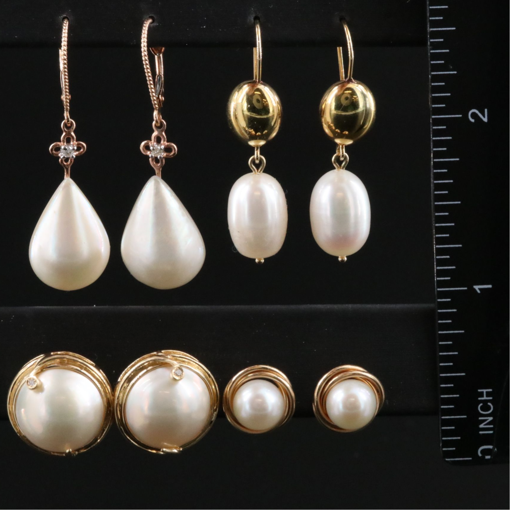 14K Pearl and Diamond Earring Selection