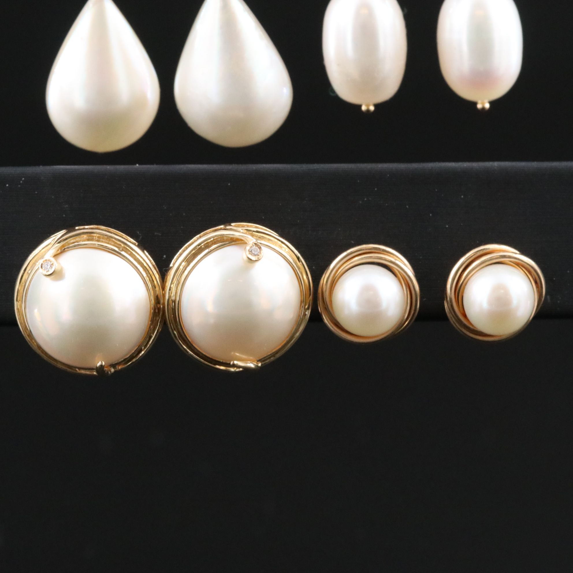 14K Pearl and Diamond Earring Selection